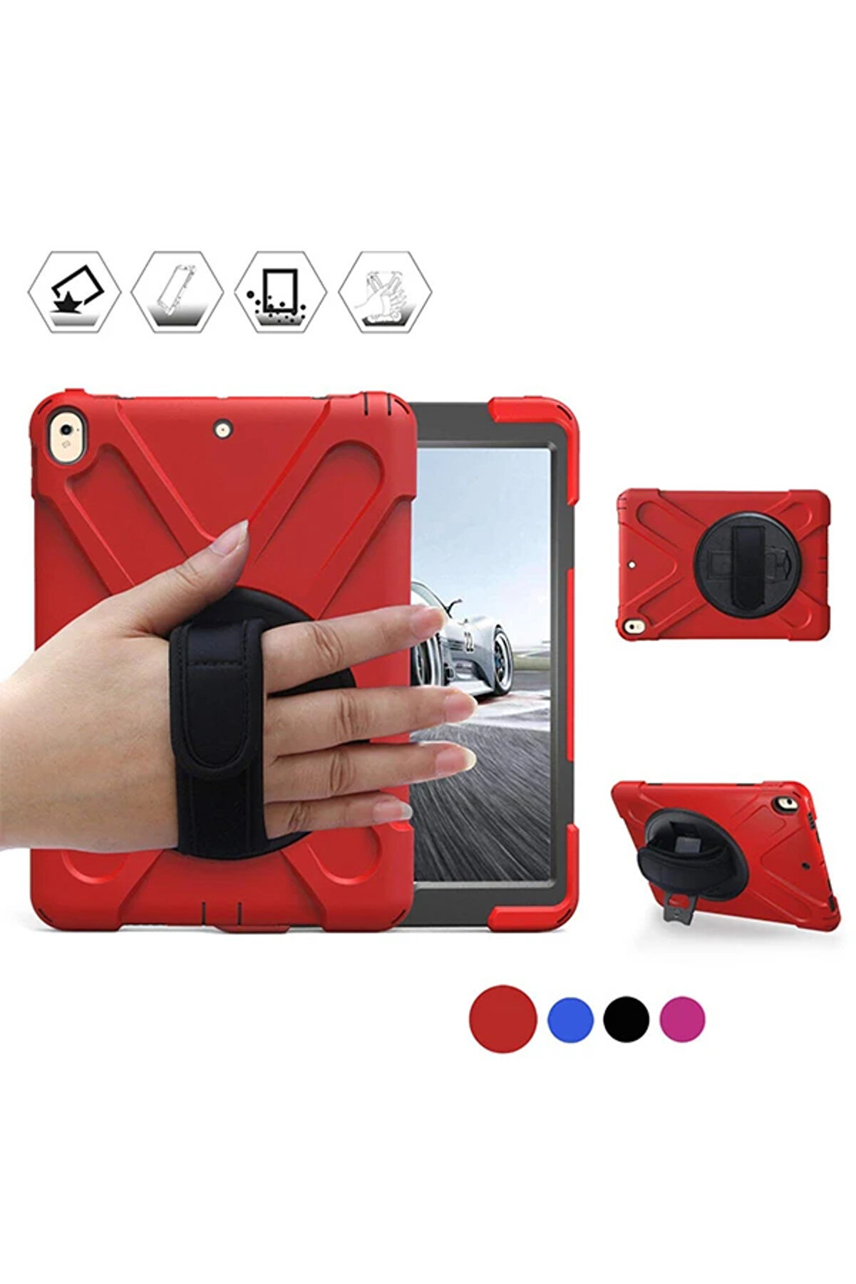 İpad Pro 10.5 3 Katmanlı Standlı Zırh Kılıf/Shockproof Case-(1903) - Teknocep6147-8838