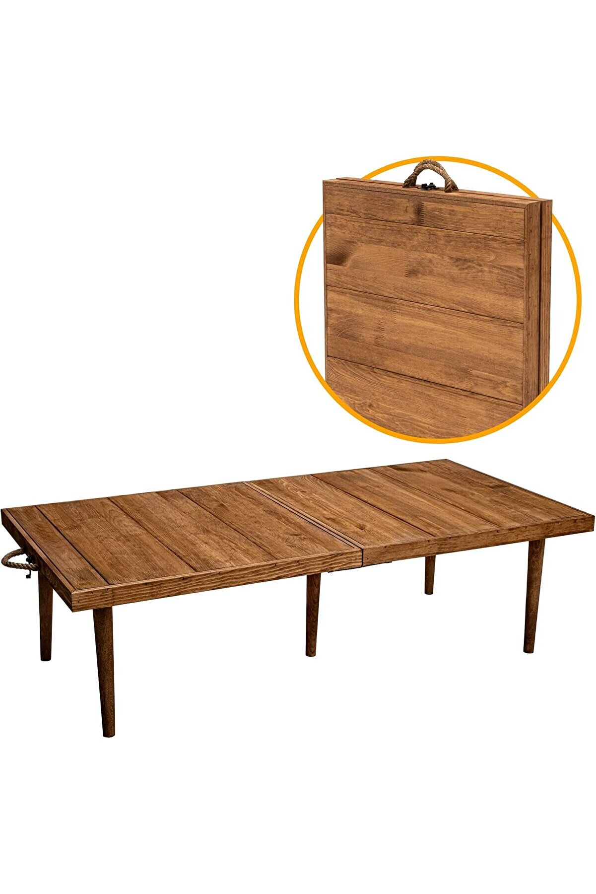 STOREMAX modaflux Katlanır Kamp, Piknik ve Bahçe Masası 55x110 cm - Ceviz Renk polynova 395519