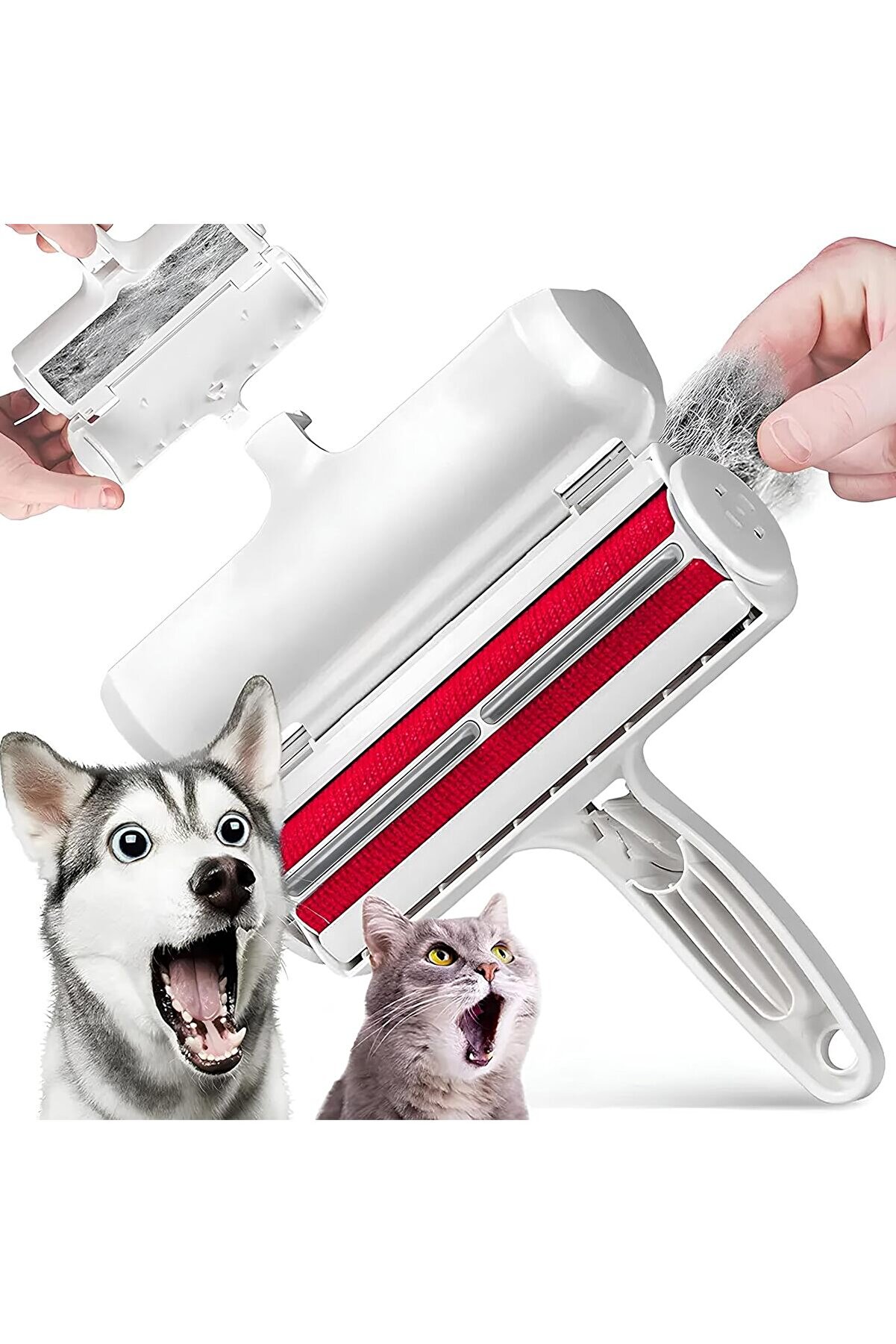 STOREMAX lvnshop Hazneli Kedi Köpek Tüy Toplayıcı Kırmızı - Halı, Yatak, Koltuk, Giysi, Toz ve Kıl Temizleyic