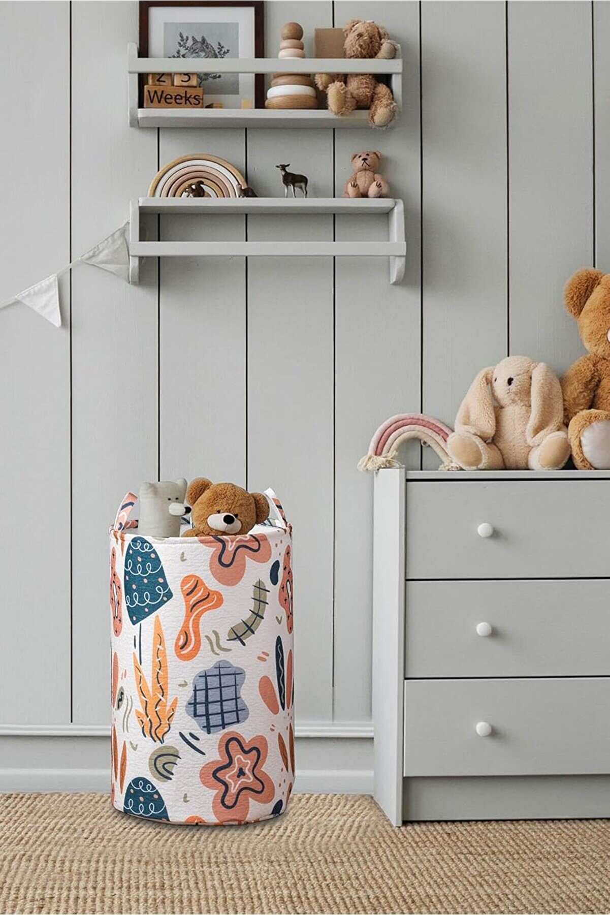 STOREMAX oskyshopc Soyut Desenli Oyuncak Saklama Çantası, Çamaşır Sepeti newdesing 842385