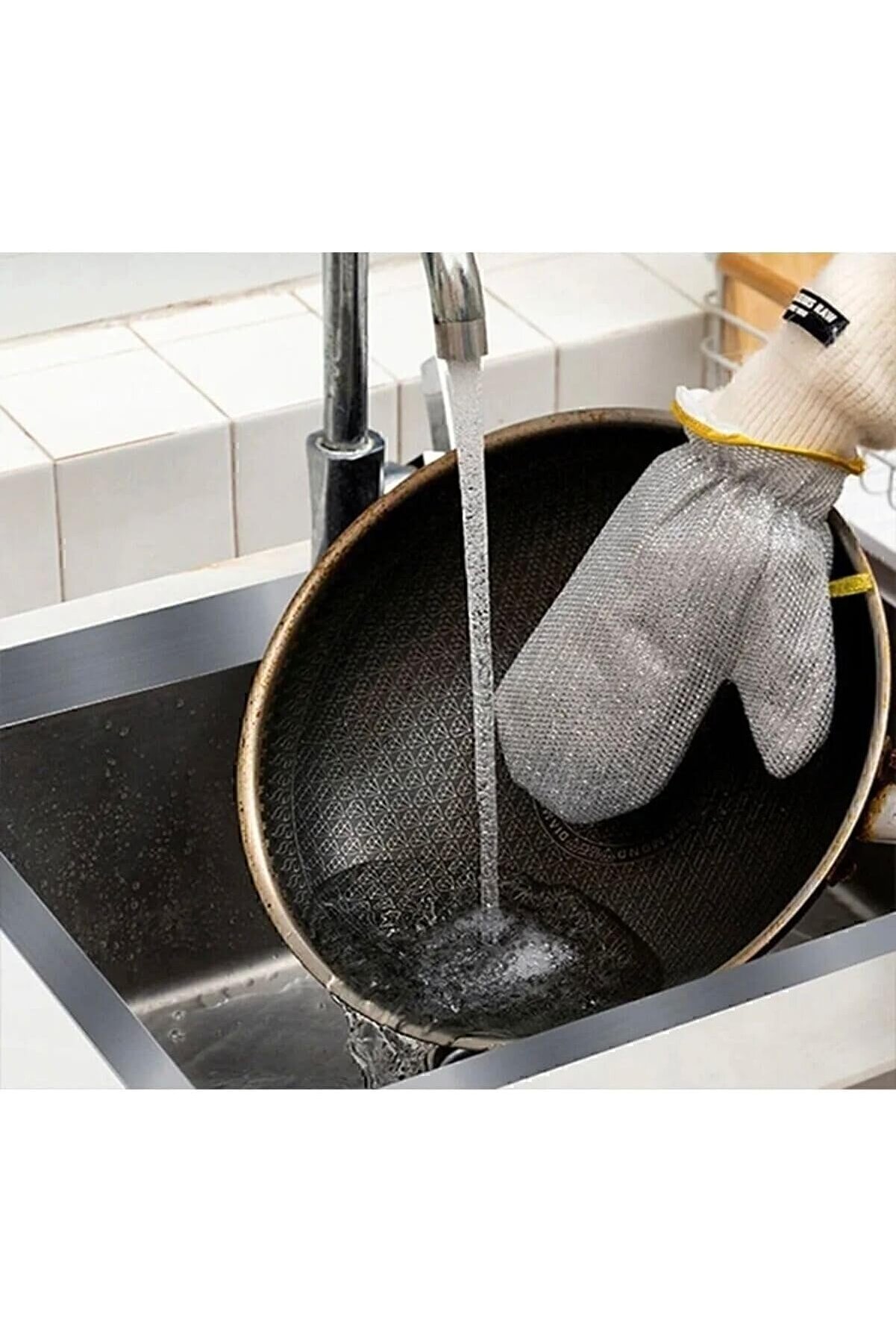 STOREMAX flashtrend &Ccedil;izilmez &Ccedil;elik Tel Bulaşık Eldiveni &ndash; &Ccedil;ok Ama&ccedil;lı Eldiven Şeklinde Temizlik Teli, Ara&ccedil; Yık