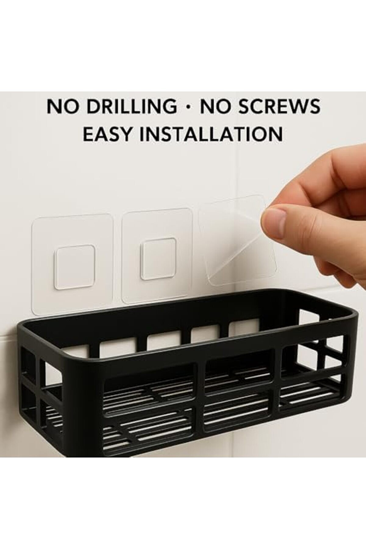 Prstore Duş Rafı – Paslanmaz Banyo Şampuanlık Organi̇zer | Delmeden Montaj | Geni̇ş Kapasi̇teli̇