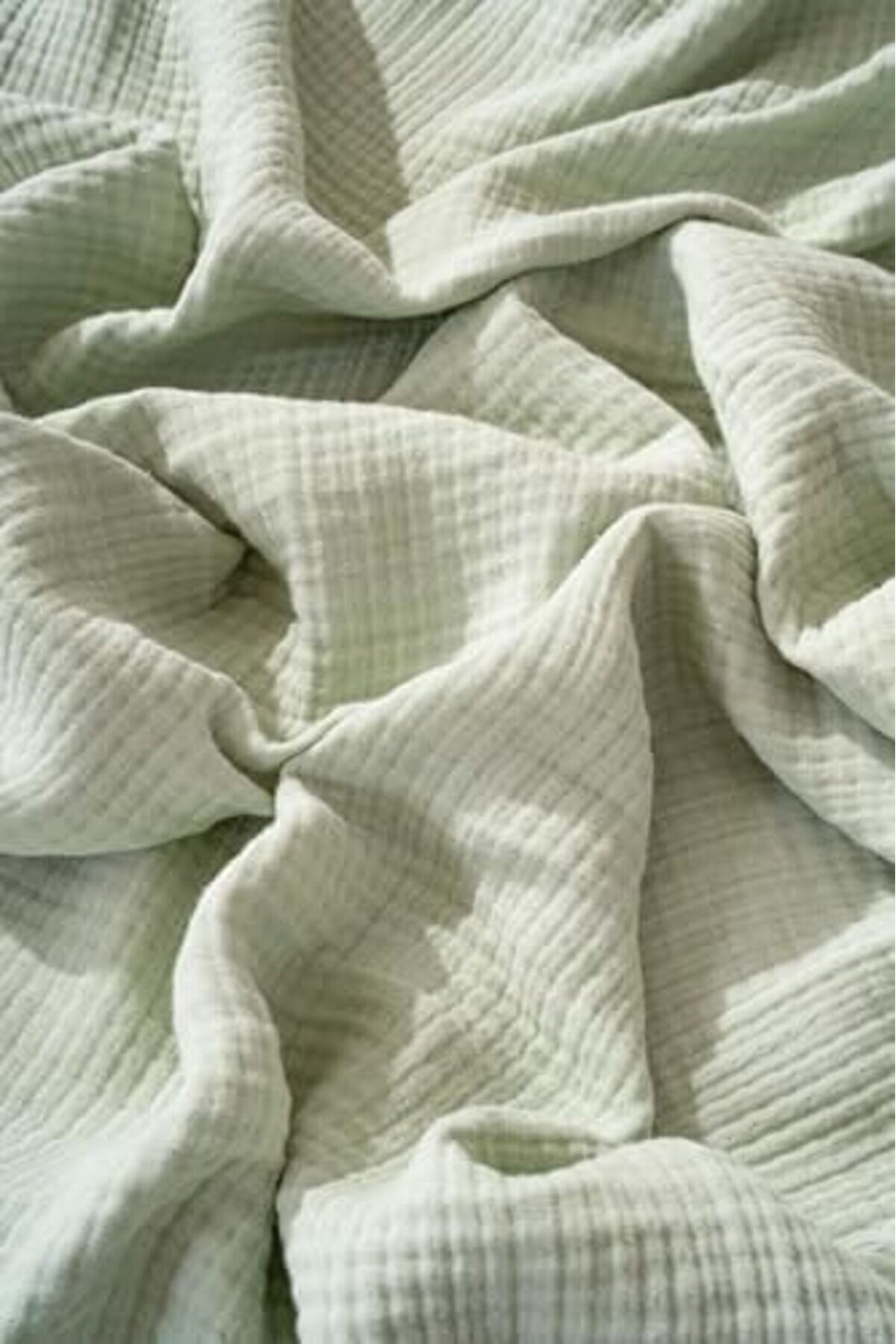 Flashtrend Yeşi̇l 4 Katlı M&uuml;sli̇n Battani̇ye%100 Pamuk Bebek & &Ccedil;ocuk Battani̇ye - M&uuml;sli̇n &Ouml;rt&uuml; Modacatch