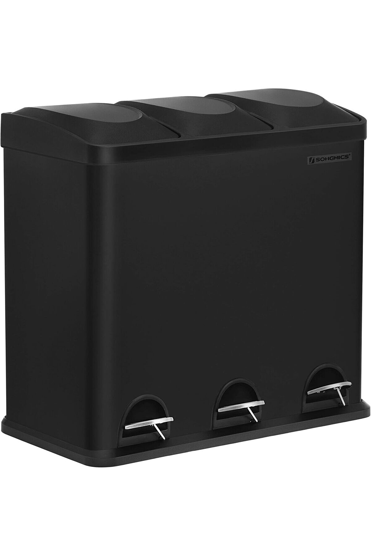 STOREMAX snShop 54 Litre Mutfak Çöp Kutusu Pedallı Çöp Kovası, 3 Bölmeli, İç Kovalar ve Atık Ayırm