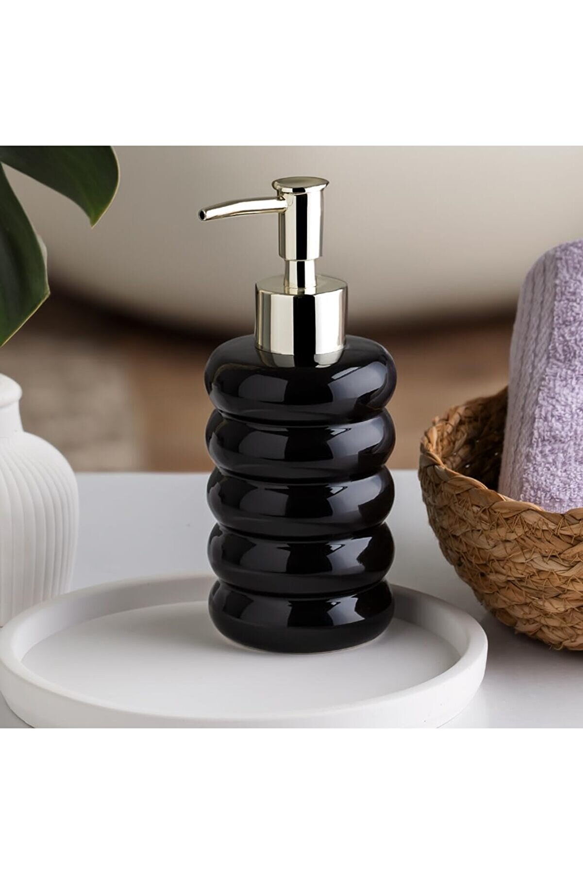 STOREMAX GÇAVM Porsima 3204 Seramik Sıvı Sabunluk - Tezgah Üstü Banyo Mutfak Lavabo Sabunluğu - 275 cc