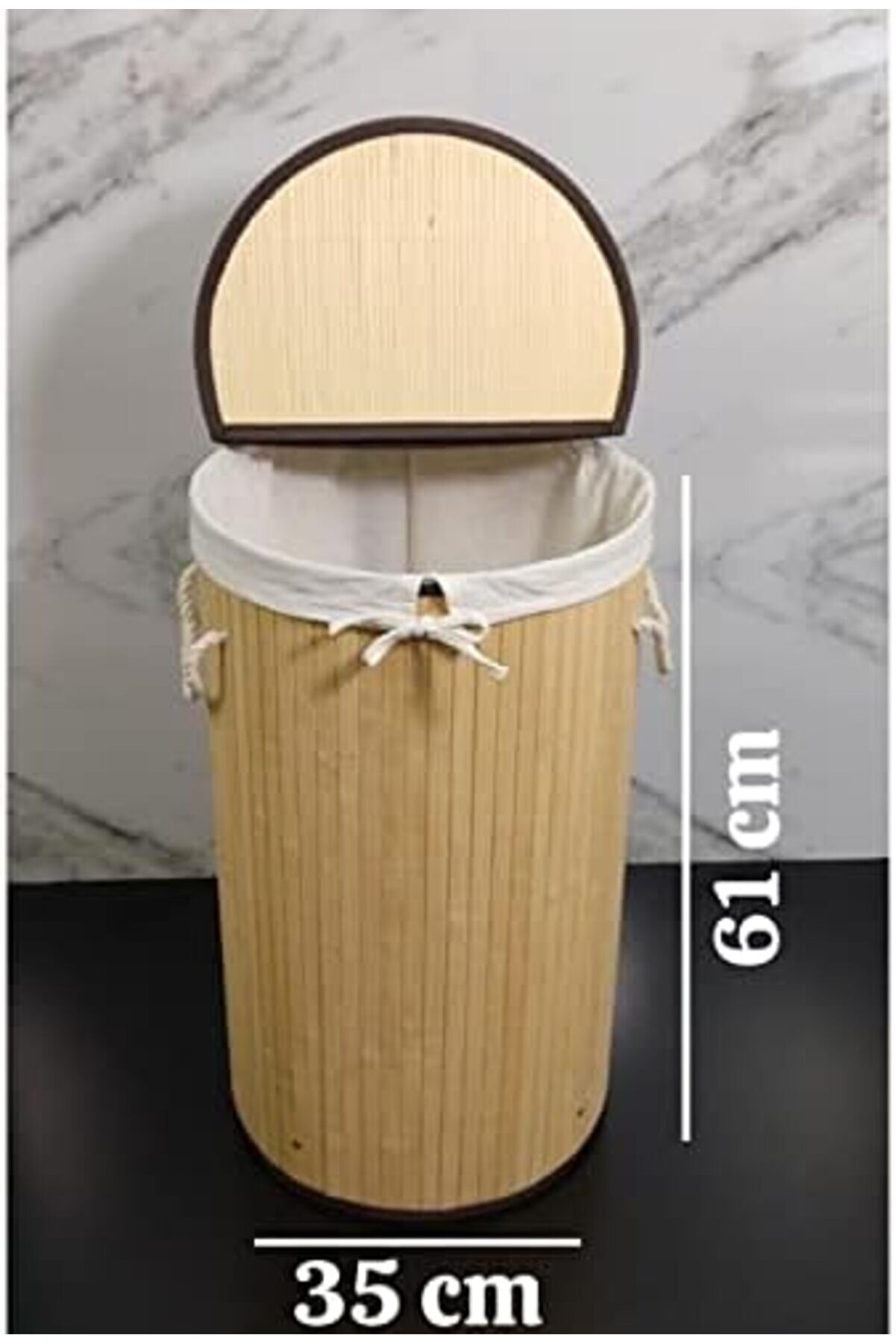 Lvnshop Yuvarlak Bambu Çamaşır Sepeti̇ Cl-6001-01 224120