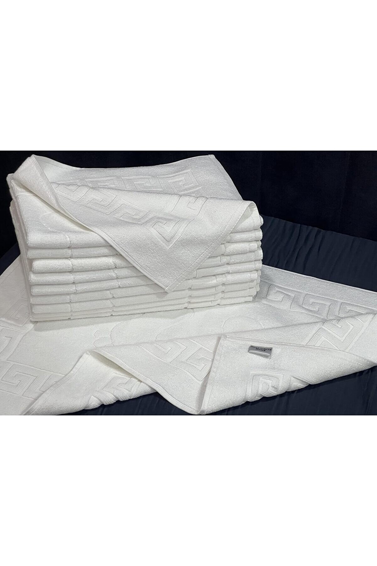 STOREMAX buydash Paspası, 100% Pamuk, Lüks, Ayak Havlusu, 50 x 70 cm, 250 Gr/Ad (715 GSM), Beyaz Renk, Otel P