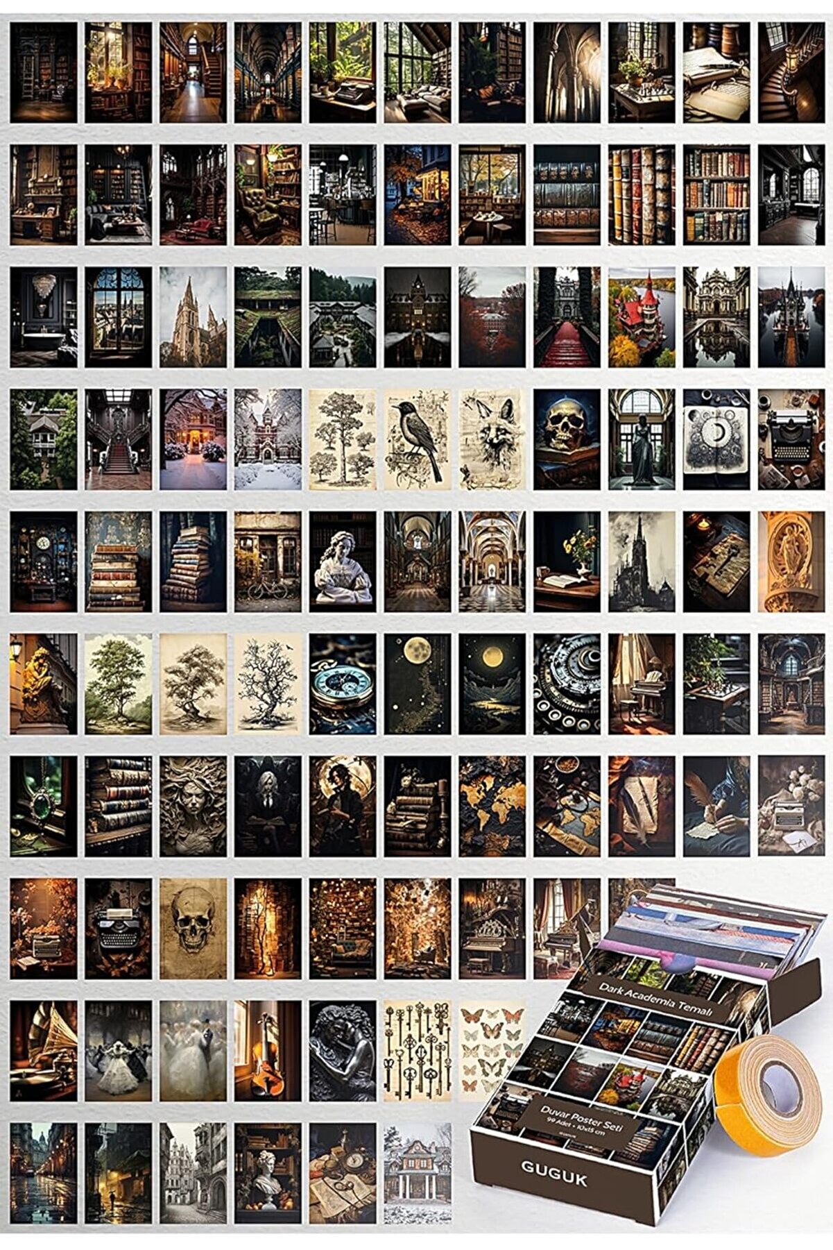 STOREMAX goldbeam Academia Temalı 99 Adet Duvar Poster Seti, Özel Tasarım Kutulu, Oda Dekoru (GGK-K076) buybr