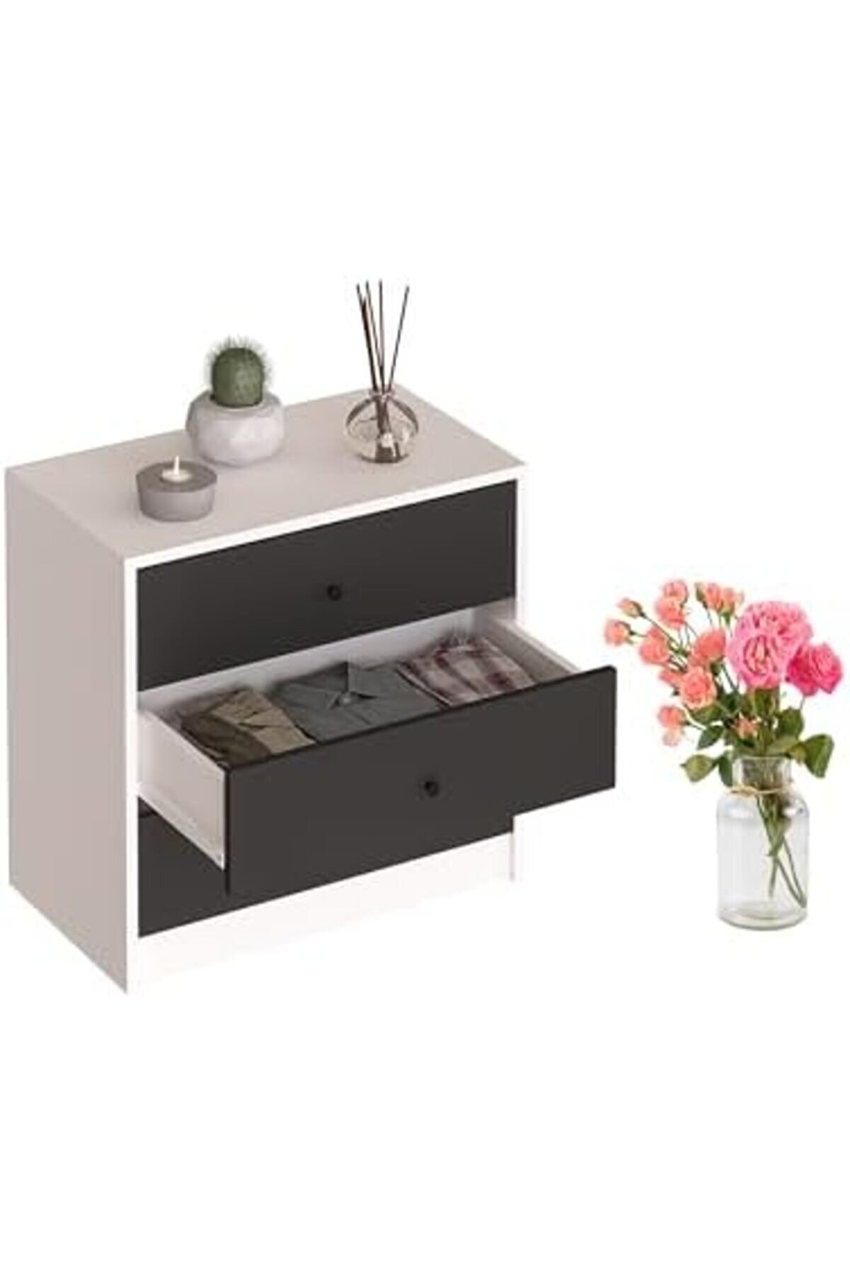 3 Çekmeceli̇ 2 Renkli̇ Şi̇fonyer