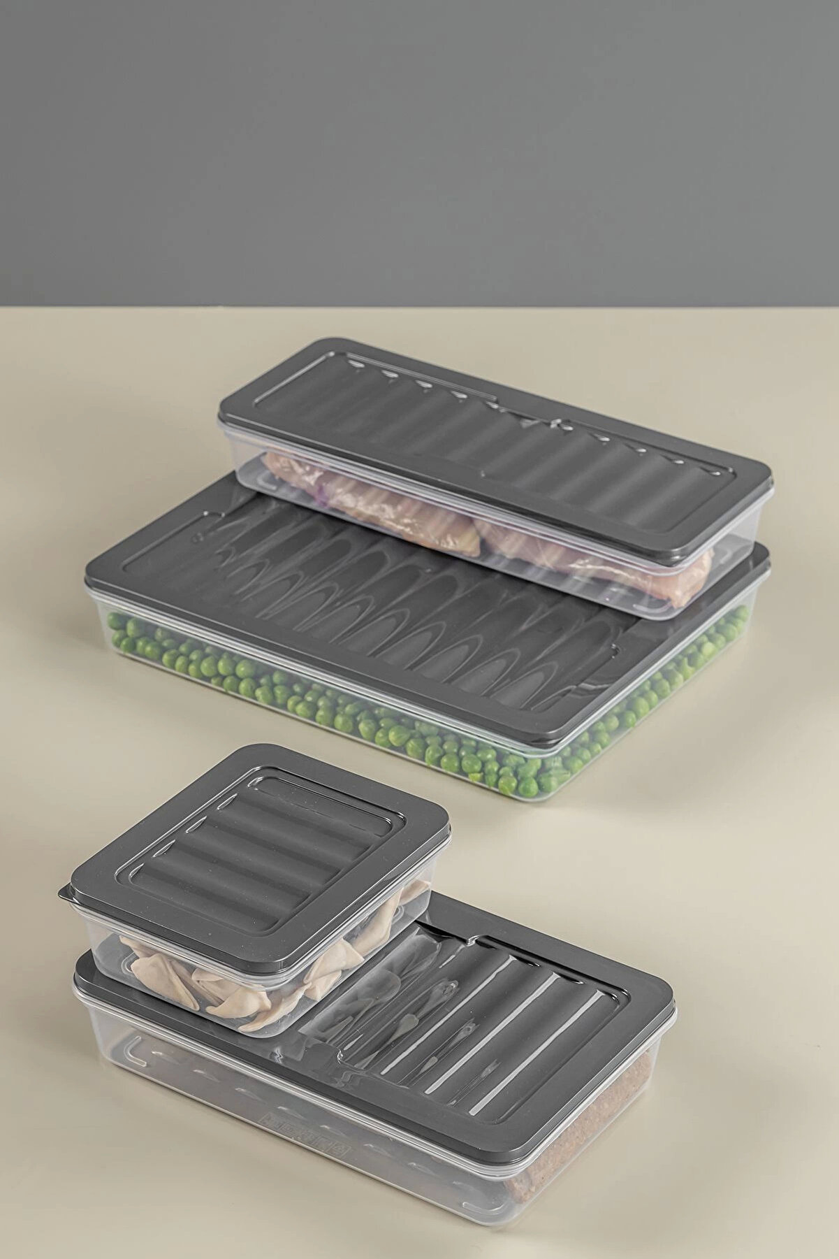 8 Li̇ Saklama Kabı , Mi̇krodalga Uyumlu Erzak Saklama Kabı Antrasi̇t 8 X 2400 Ml