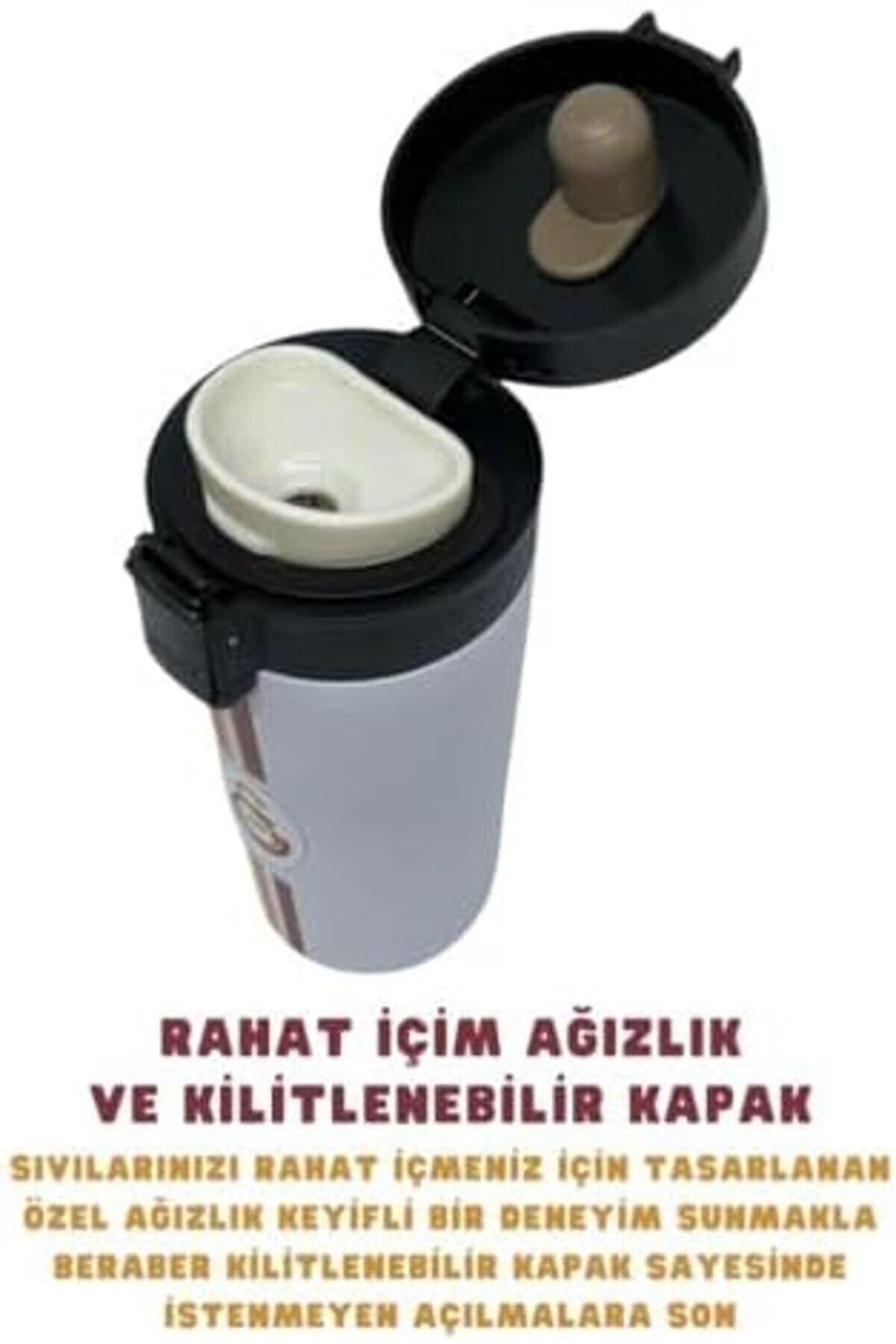 Jptrshop 400Ml Li̇sanslı Çi̇ft Katlı Paslanmaz Çeli̇k Termos Mug 8 Saat Sıcak Soğuk Hedi̇ye Kutulu