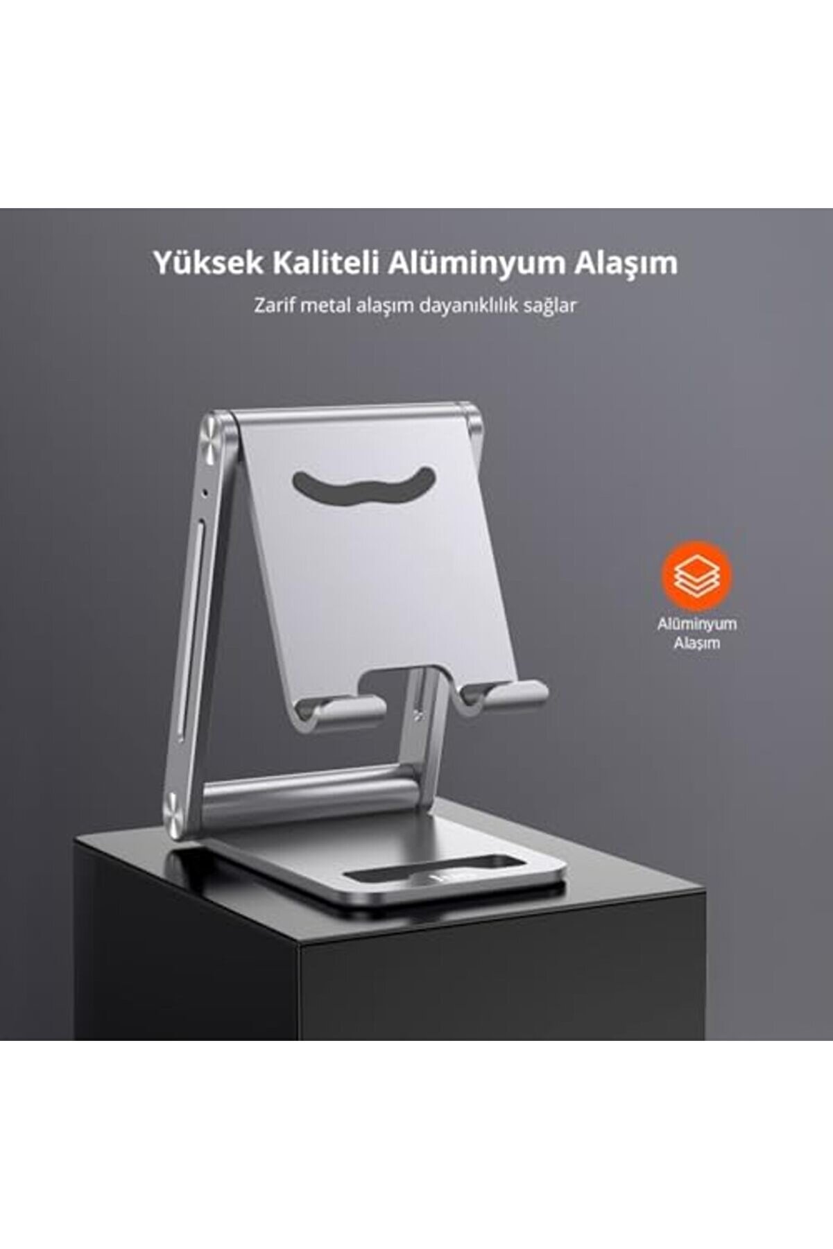 Lvnshop Katlanabi̇li̇r Metal Masaüstü Telefon Tutucu Gümüş 224120