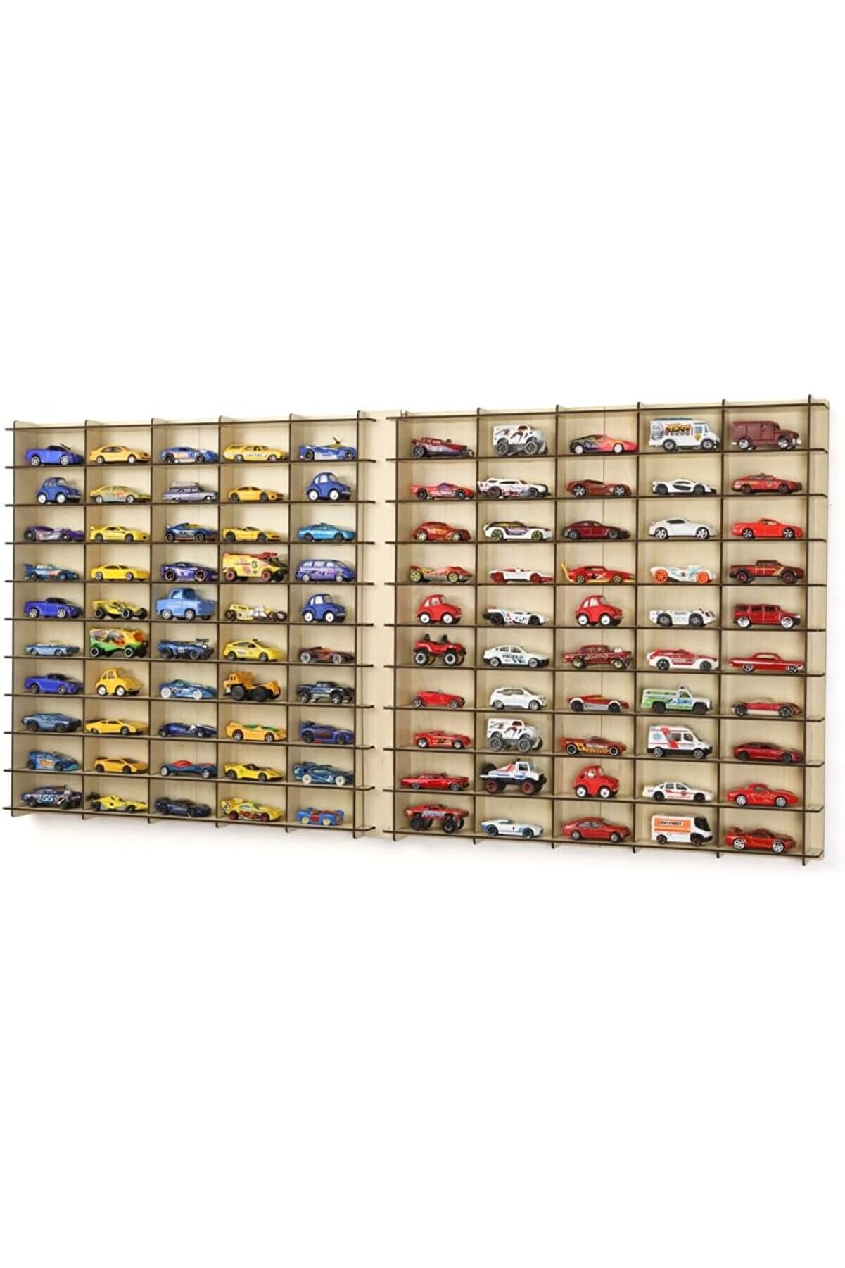 STOREMAX GÇAVM Ölçek Oyuncak Hobi Koleksiyon 100 Araçlık Set Model Oyuncak Araba Rafı-Akçaağaç ShopG