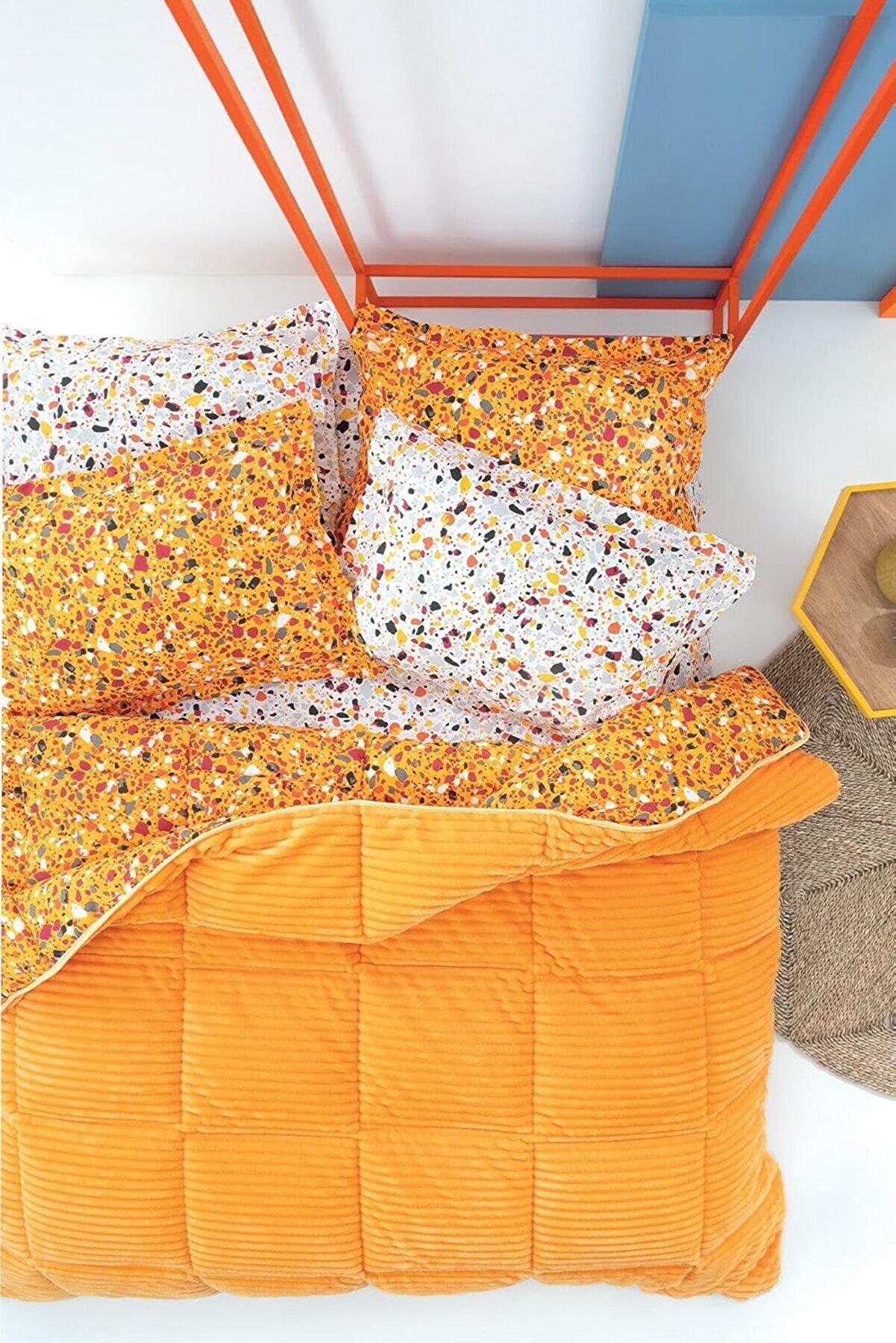 STOREMAX Terazzo Çift Kişilik Uyku Seti Sarı