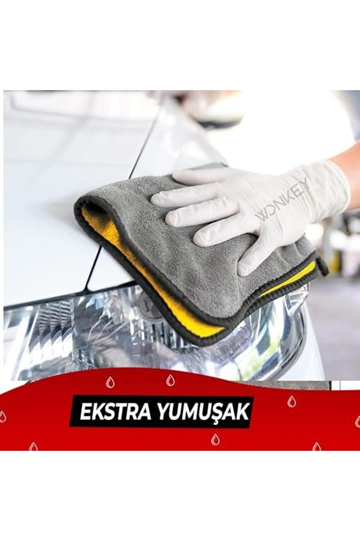 Snshop - Ultra Kalın Mi̇krofi̇ber Oto Araba Yıkama Kurulama Havlusu 60X30 Cm, Orta Boy &Ccedil;i̇ft Katlı
