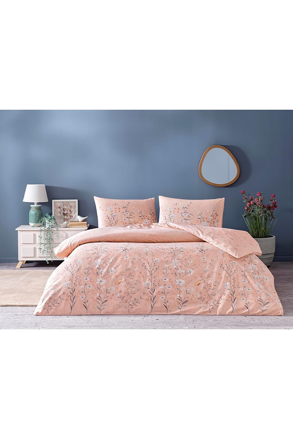 STOREMAX snShop Fiona Ranforce Çift Kişilik Nevresim Takımı Gül Kurusu 467437