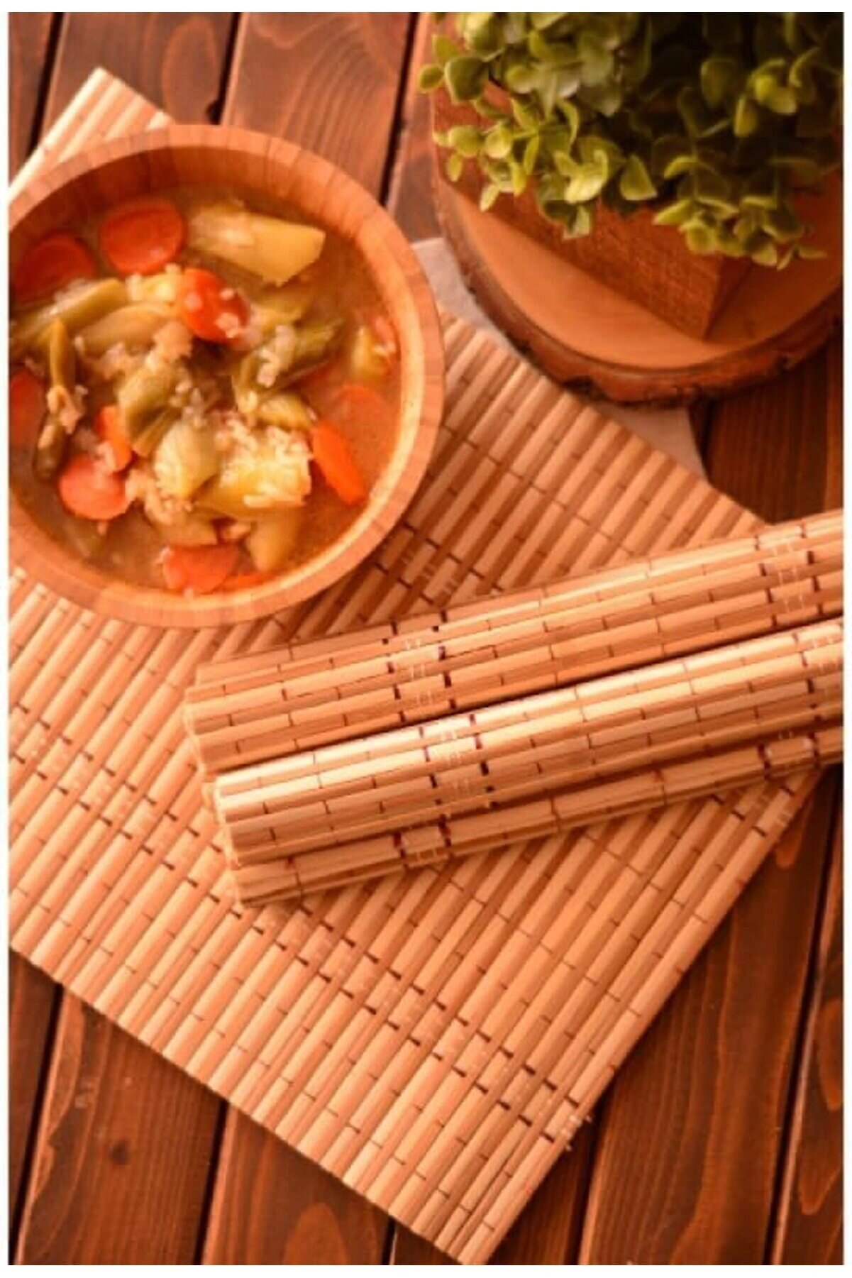 STOREMAX lvnshop Servis Seti – 3’lü Ahşap Servisi, 30x40 cm, Şık ve Dayanıklı Masa Altlığı, Karışık Renkli 2