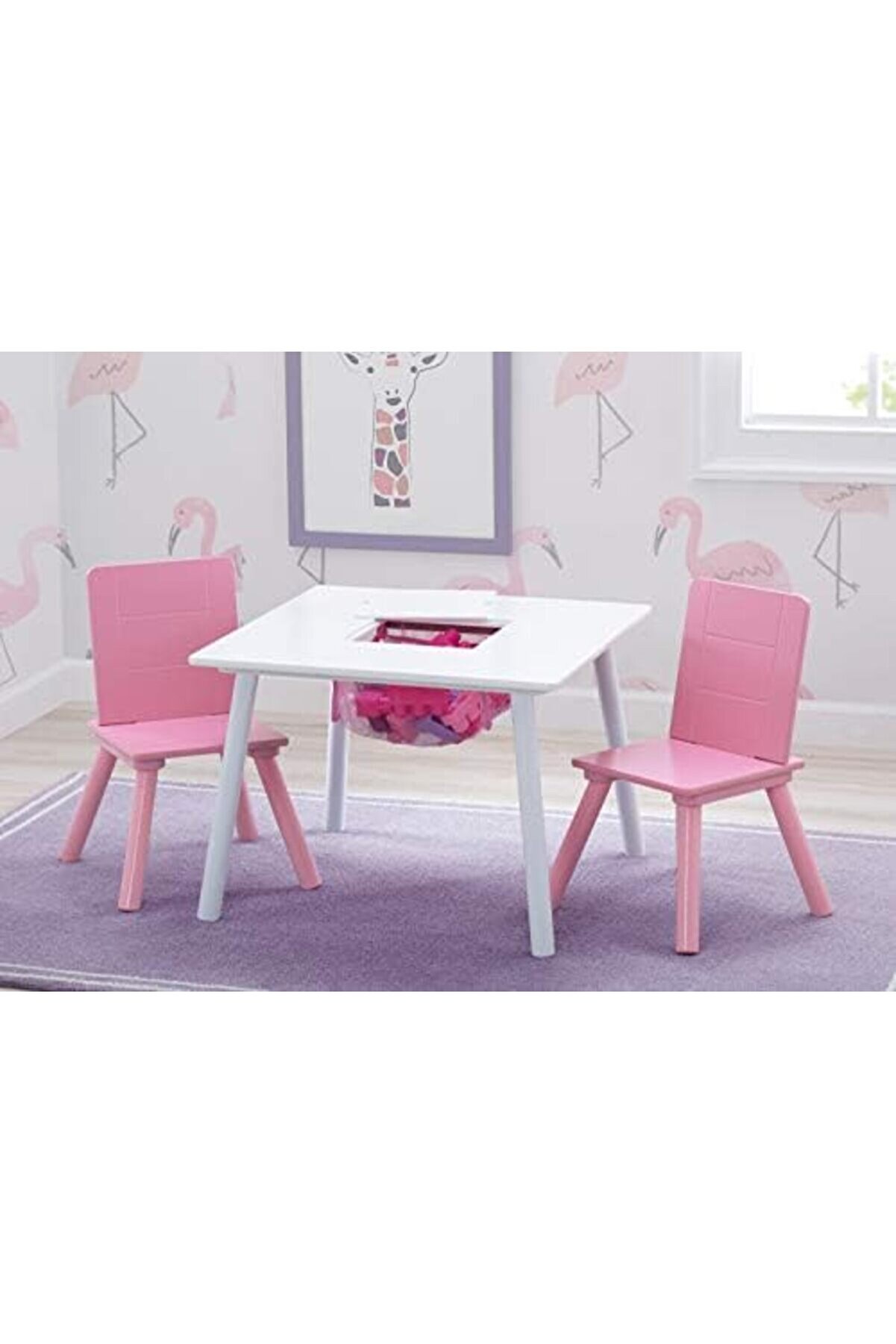 Aclyashop Chi̇ldren Çocuk Masa Ve Seti̇, Saklamalı (2 Dahi̇l) 1058548