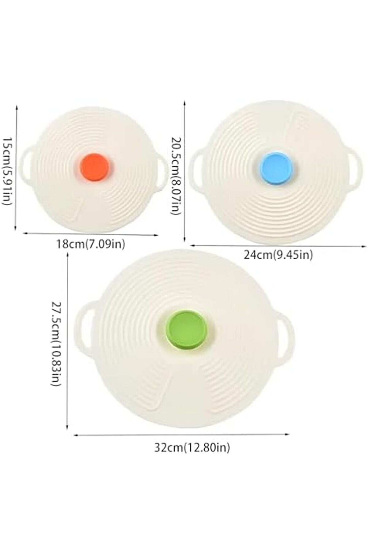 Aclyashop 3’Lü Vakumlu Si̇li̇kon Kapak Seti̇ | Esnek Sızdırmaz Kapaklar | Mi̇krodalga Ve Bulaşık Maki̇nes