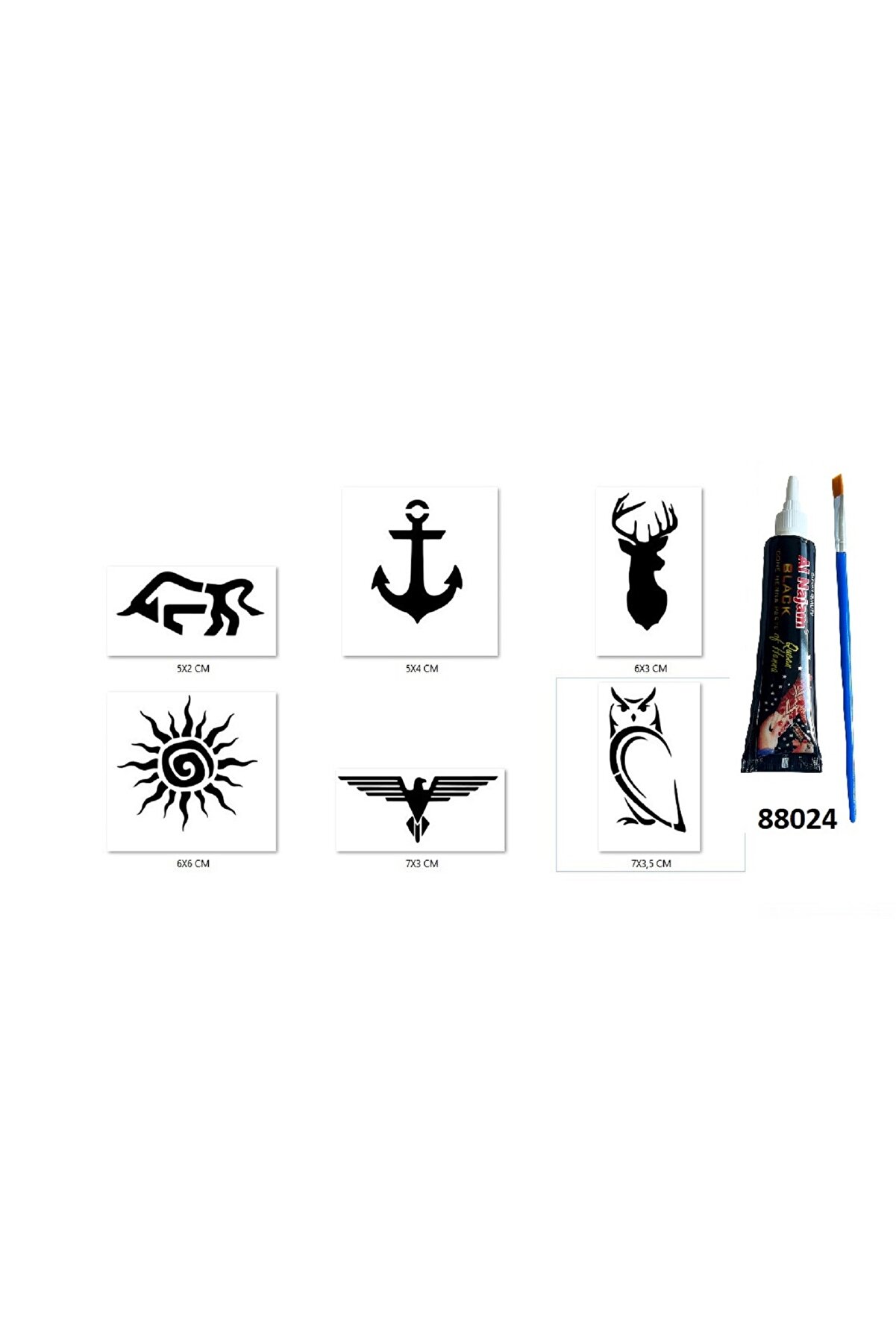 Ai̇rbrush Tattoo Geyi̇k Boğa Hi̇nt Kınasıyla Geçi̇ci̇ Dövme Yapma Seti̇