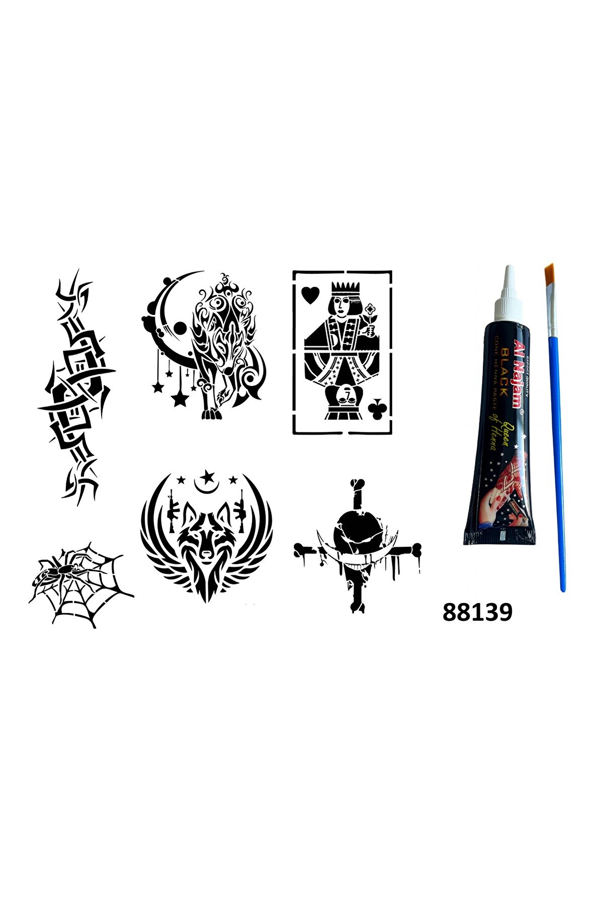 Ai̇rbrush Tattoo Tri̇bal Şans Hi̇nt Kınasıyla Geçi̇ci̇ Dövme Yapma Seti̇