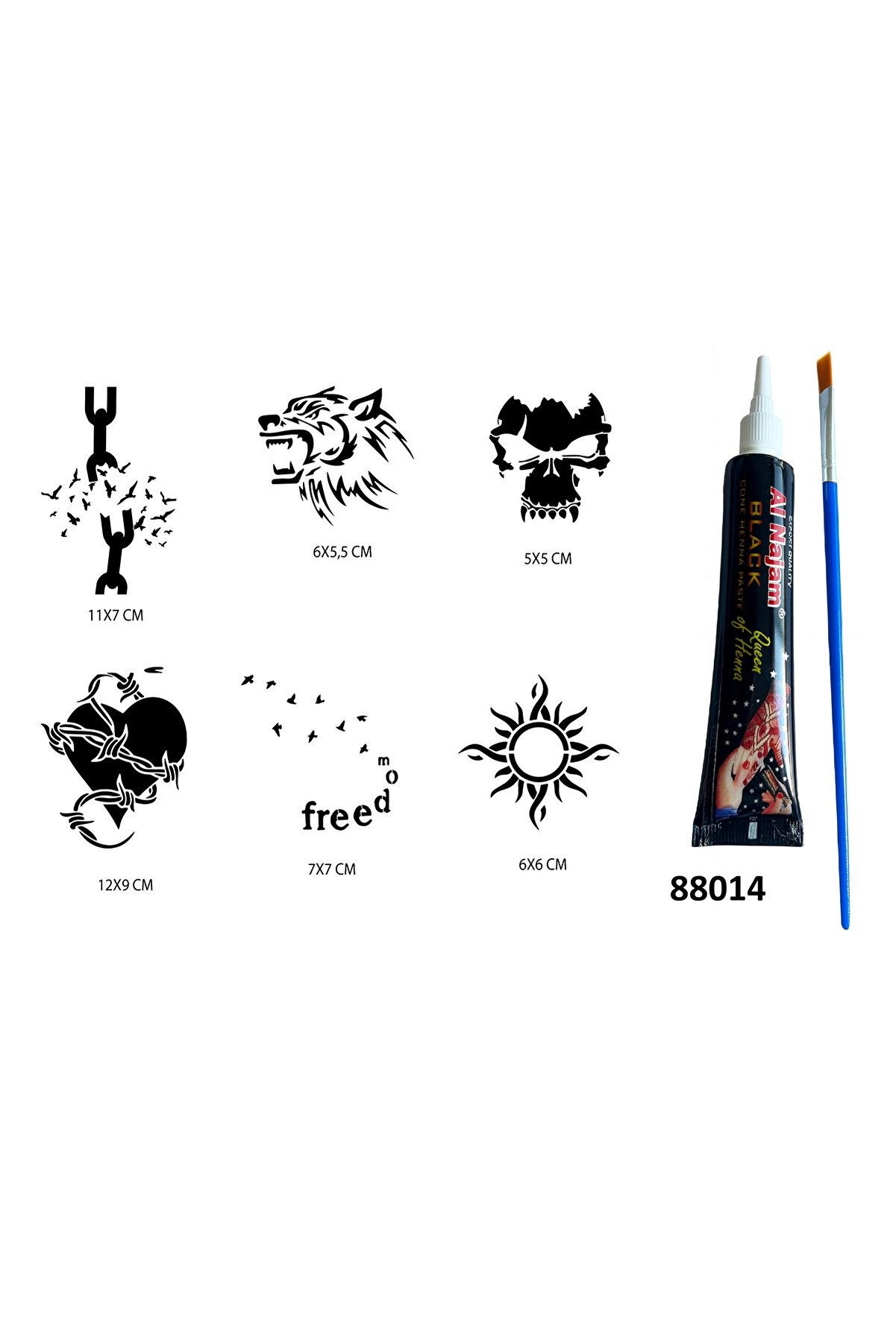 Ai̇rbrush Tattoo Özgür Ruh Hi̇nt Kınasıyla Geçi̇ci̇ Dövme Seti̇