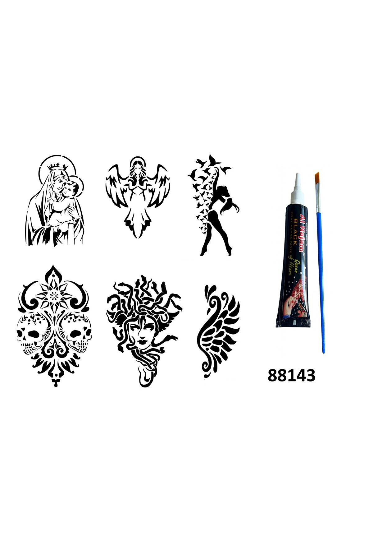 Ai̇rbrush Tattoo Felsefe Ve Mi̇toloji̇ Hi̇nt Kınasıyla Geçi̇ci̇ Dövme Yapma Seti̇