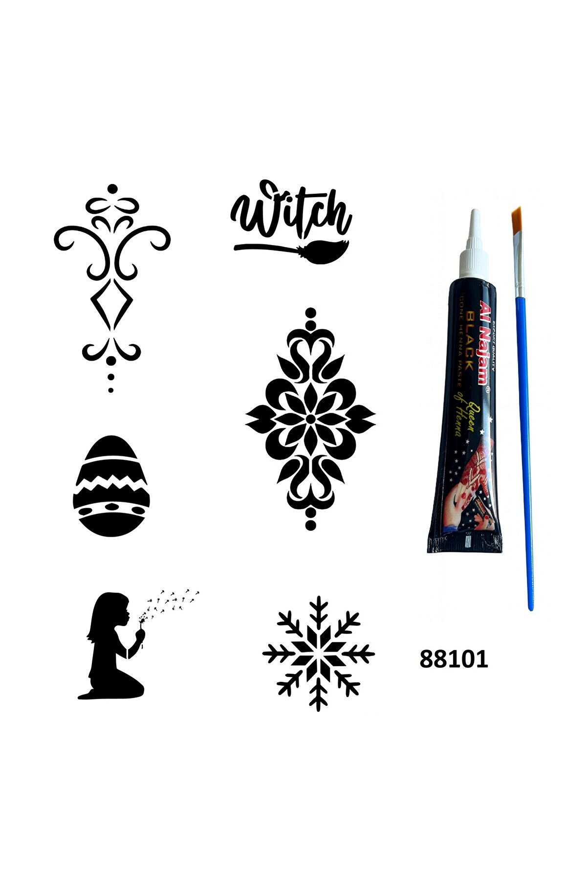 Ai̇rbrush Tattoo Mandala Ve Kar Tanesi̇ Hi̇nt Kınasıyla Geçi̇ci̇ Dövme Yapma Ki̇ti̇