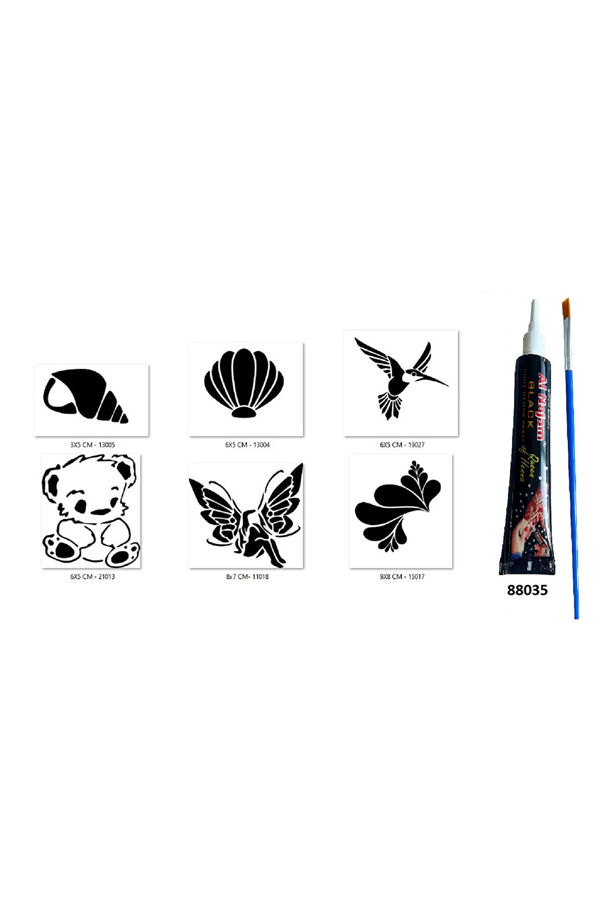 Ai̇rbrush Tattoo Peluş Çi̇çek Hi̇nt Kınasıyla Geçi̇ci̇ Dövme Seti̇