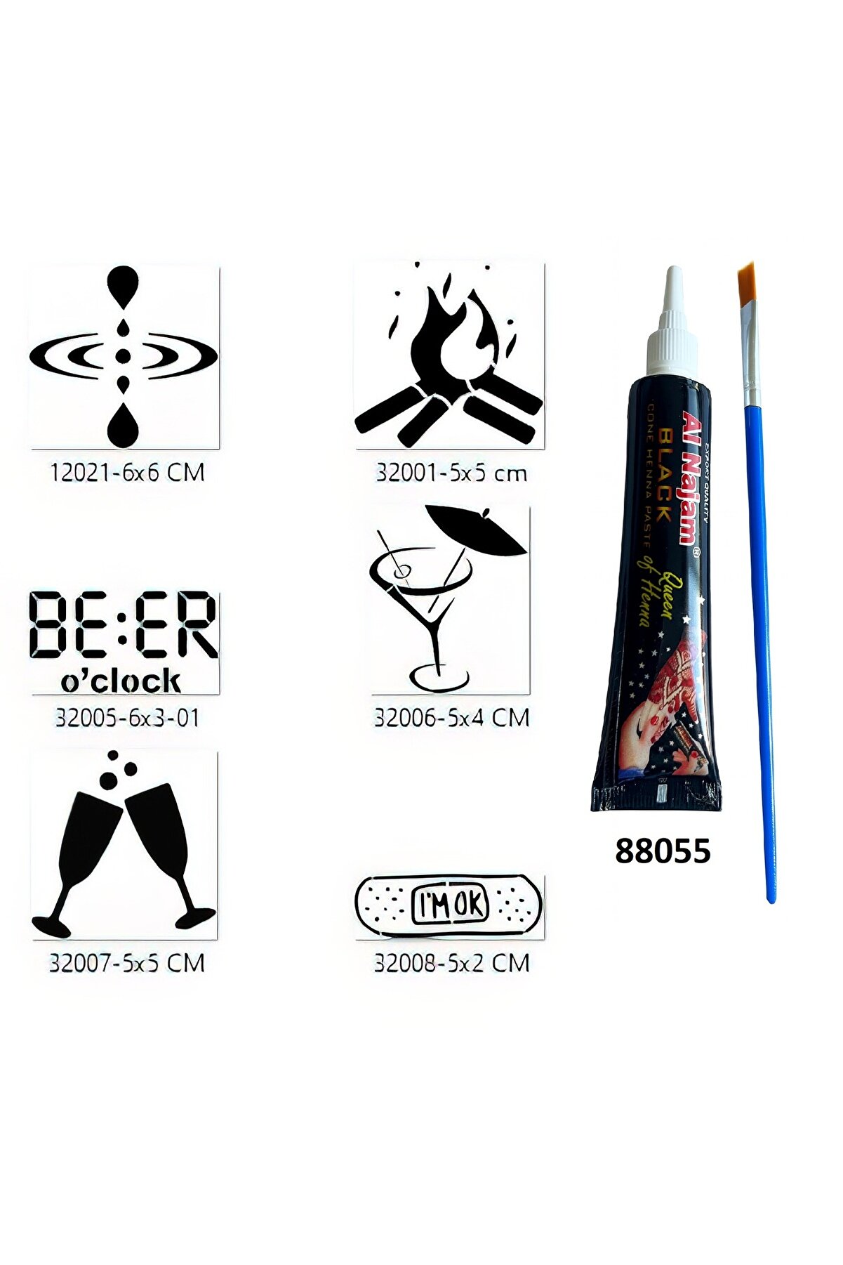 Ai̇rbrush Tattoo Summer Tasarımlar Hi̇nt Kınalı Geçi̇ci̇ Dövme Yapma Seti̇