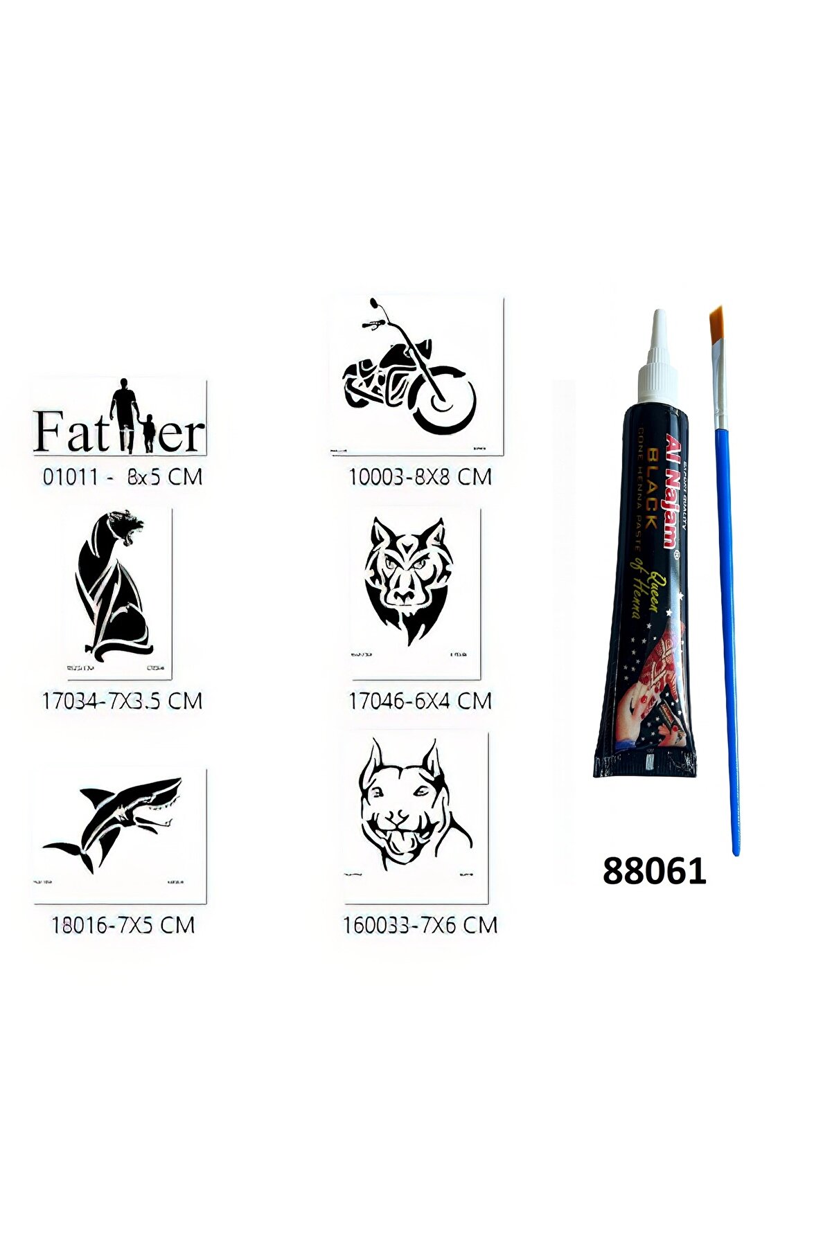 Ai̇rbrush Tattoo Baba Tasarımları Hi̇nt Kınalı Geçi̇ci̇ Dövme Yapma Seti̇