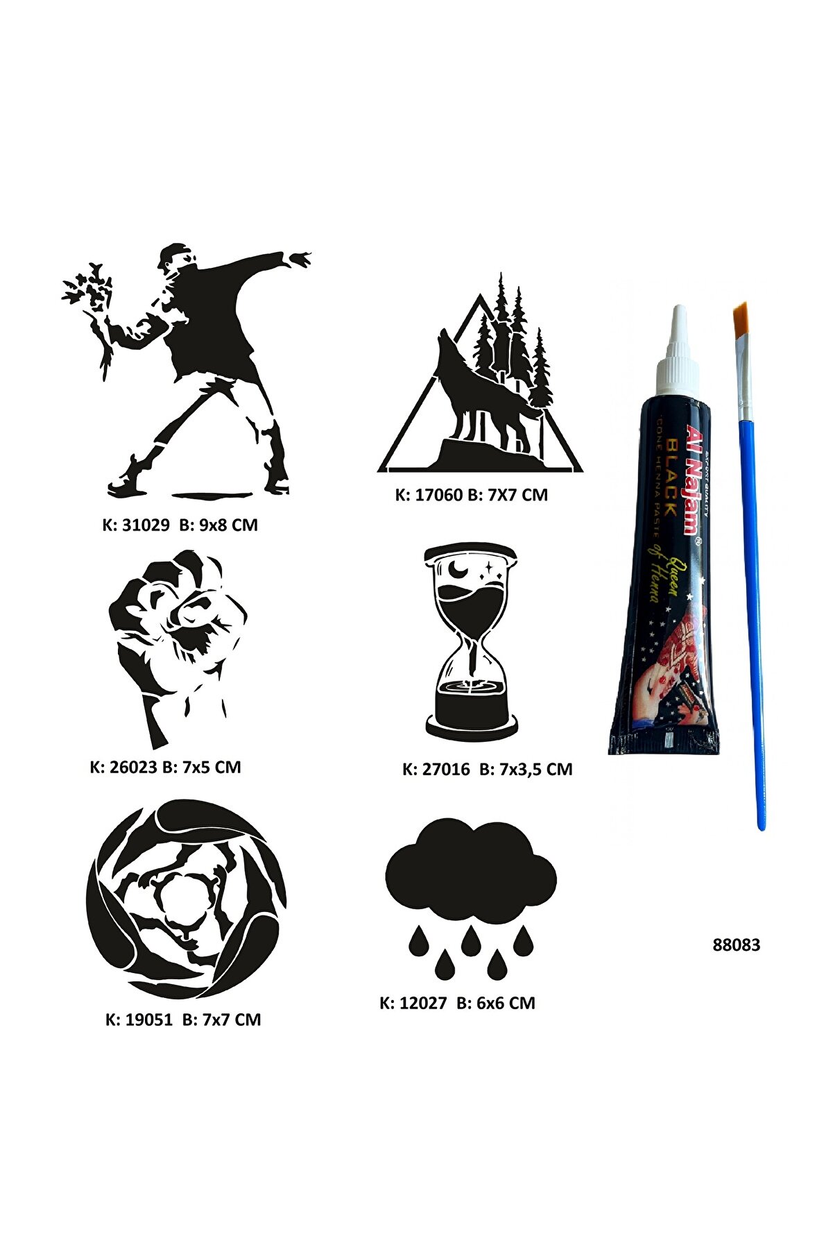 Ai̇rbrush Tattoo Di̇k Duruş Tüp Kına Ve Fırça Hedi̇yeli̇ Tattoo Geçi̇ci̇ Dövme Seti̇