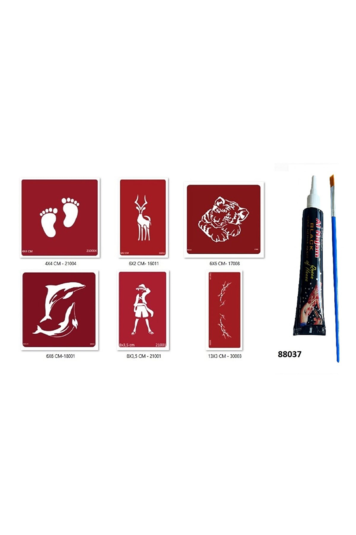 Ai̇rbrush Tattoo Geyi̇k Sırt Hi̇nt Kınasıyla Geçi̇ci̇ Dövme Seti̇