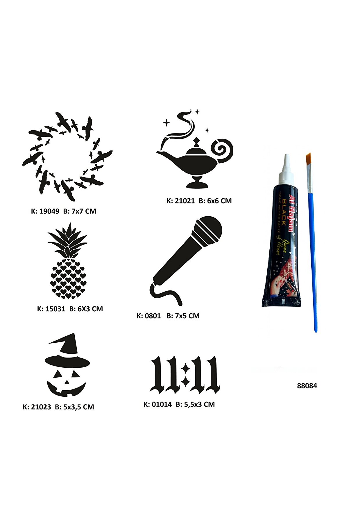 Ai̇rbrush Tattoo Hayalperest Modeller Tüp Kına Ve Fırça Hedi̇yeli̇ Tattoo Geçi̇ci̇ Dövme Seti̇