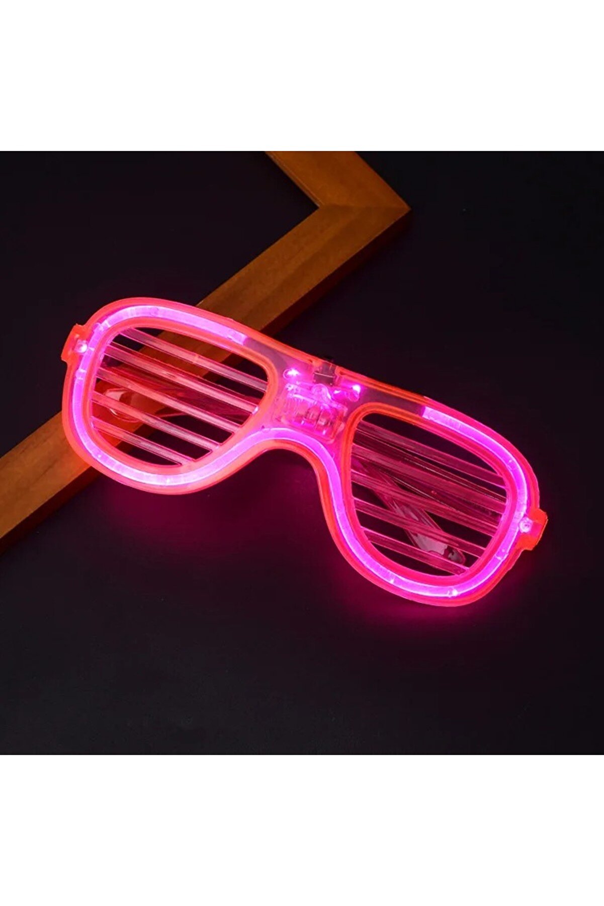 Go İthalat Pembe Led Işıklı Parti̇ G&ouml;zl&uuml;ğ&uuml; - Neon Glow Şeri̇t G&ouml;zl&uuml;k 3 Modlu (5258)