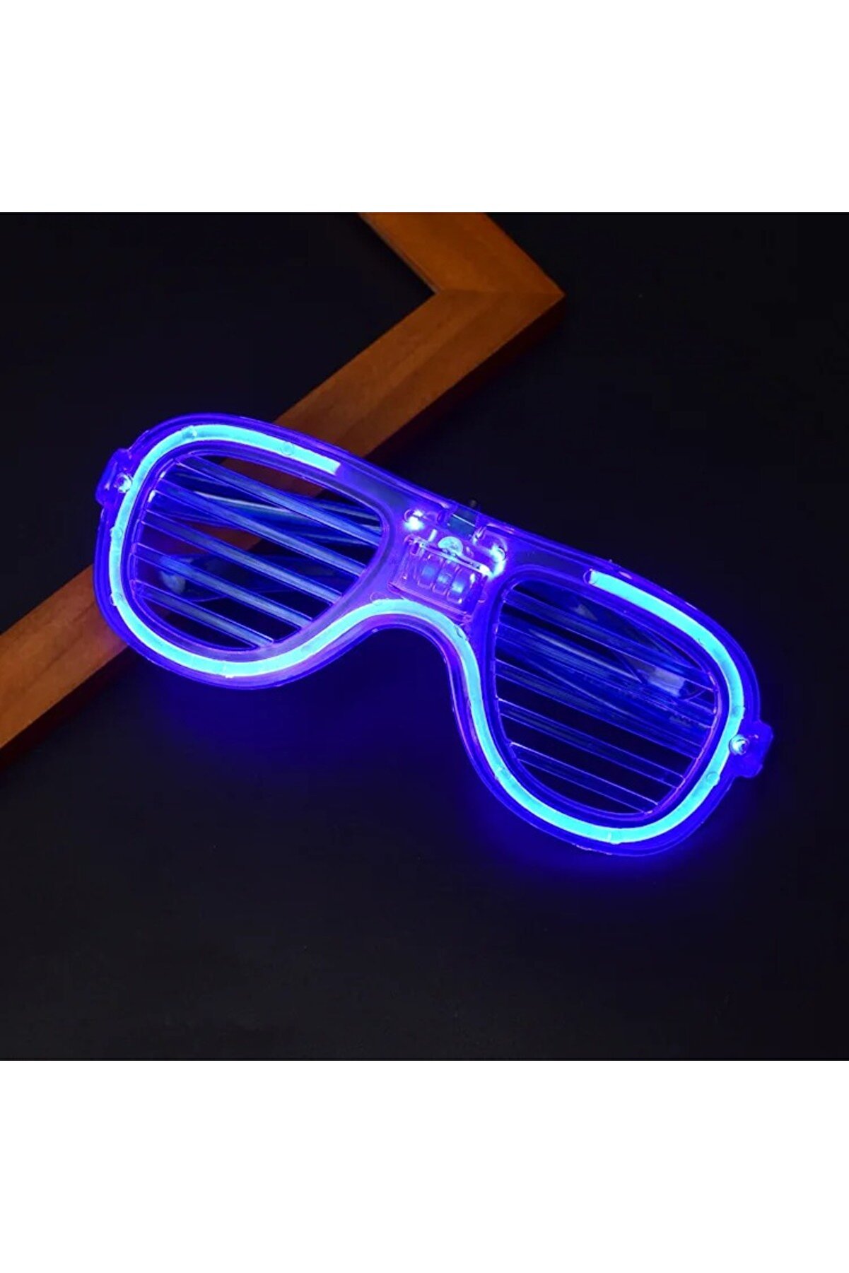 Go İthalat Mavi̇ Led Işıklı Parti̇ G&ouml;zl&uuml;ğ&uuml; - Neon Glow Şeri̇t G&ouml;zl&uuml;k 3 Modlu (5258)