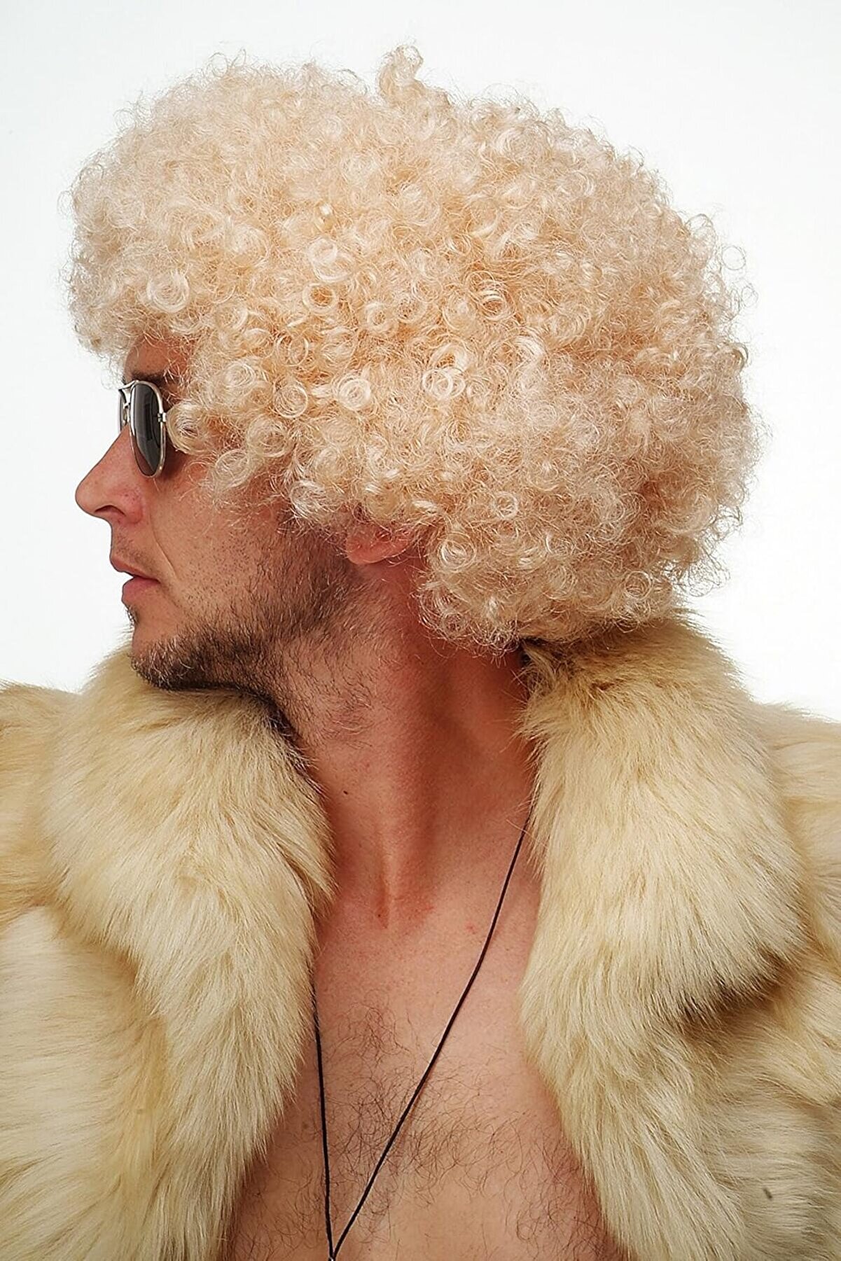 Go İthalat Altın Renk Kıvırcık Afro Bonus Peruk Sa&ccedil; Parti̇ Peruğu Plati̇n Gold (5258)