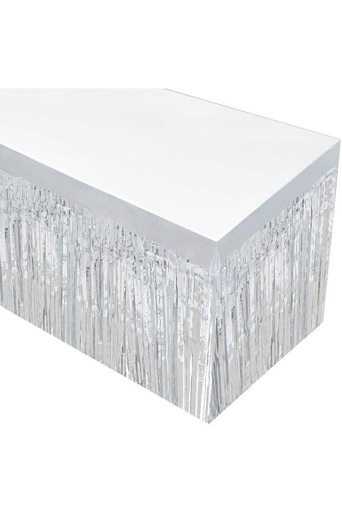 Go İthalat G&uuml;m&uuml;ş Metali̇ze Masa Eteği̇ 275X75 Cm - Kendi̇nden Yapışkanlı (5258)