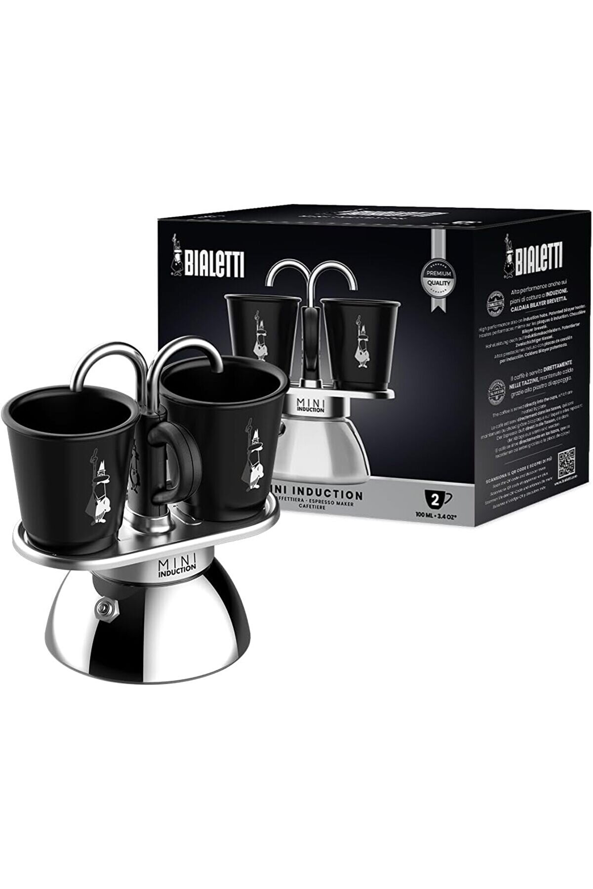 STOREMAX snShop - Set Mini İndüksiyon: Ocak Üstü Espresso Pişirici + 2 Cups - İndüksiyon Ocak Türleri