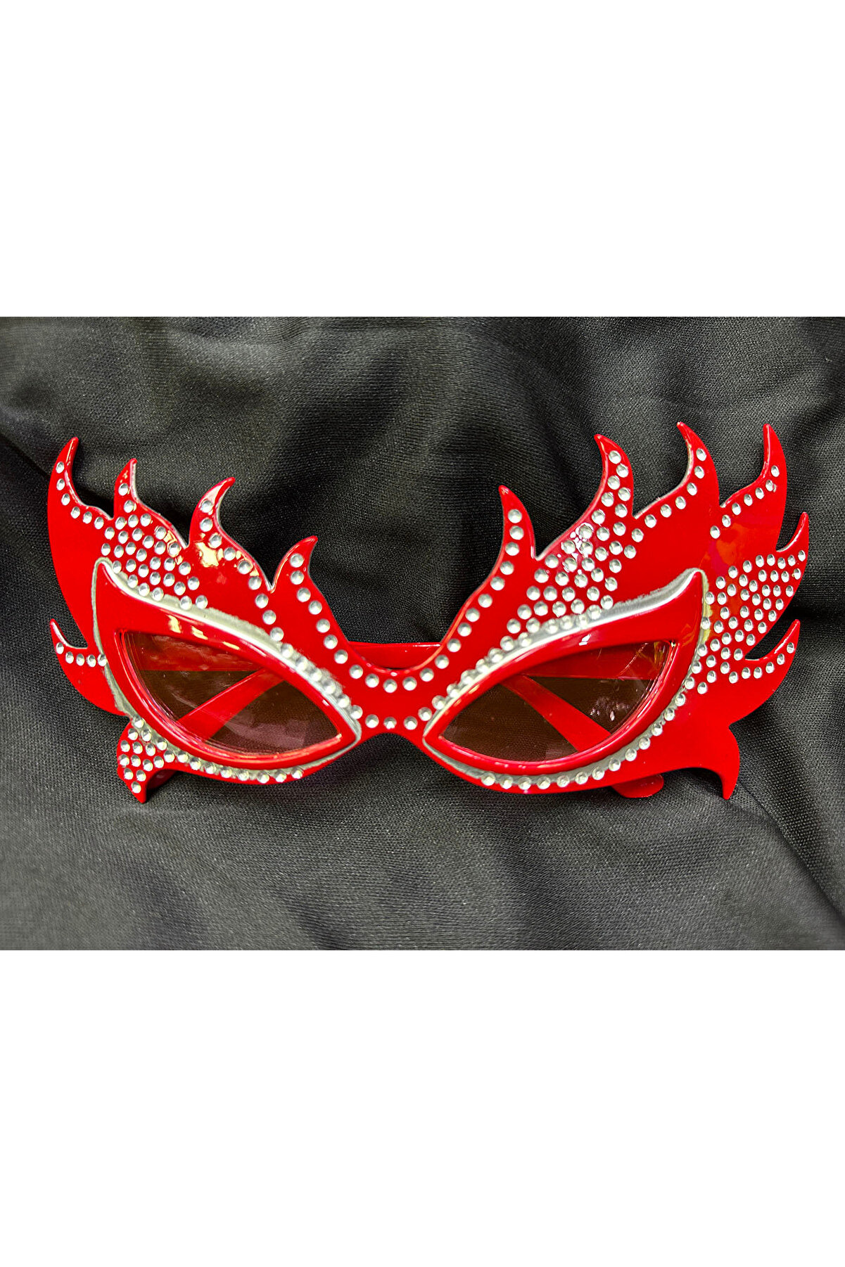 Go İthalat Taşlı G&ouml;z Kamaştıran Geceni̇n Yıldızı Kırmızı Parti̇ Alev G&ouml;zl&uuml;k (5258)