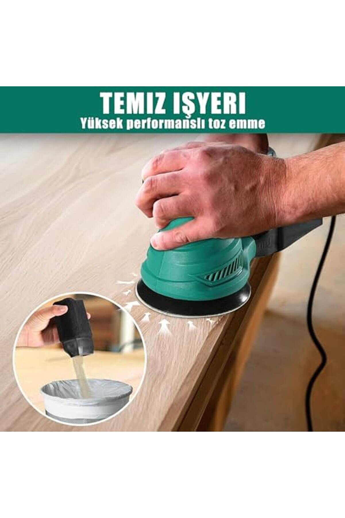 Lvnshop For Lıfe 300W Zımpara Maki̇nesi̇, Elektri̇kli̇ Zımpara Maki̇nesi̇ 6 Hız 13000Rpm, 12 Adet 125Mm Zı