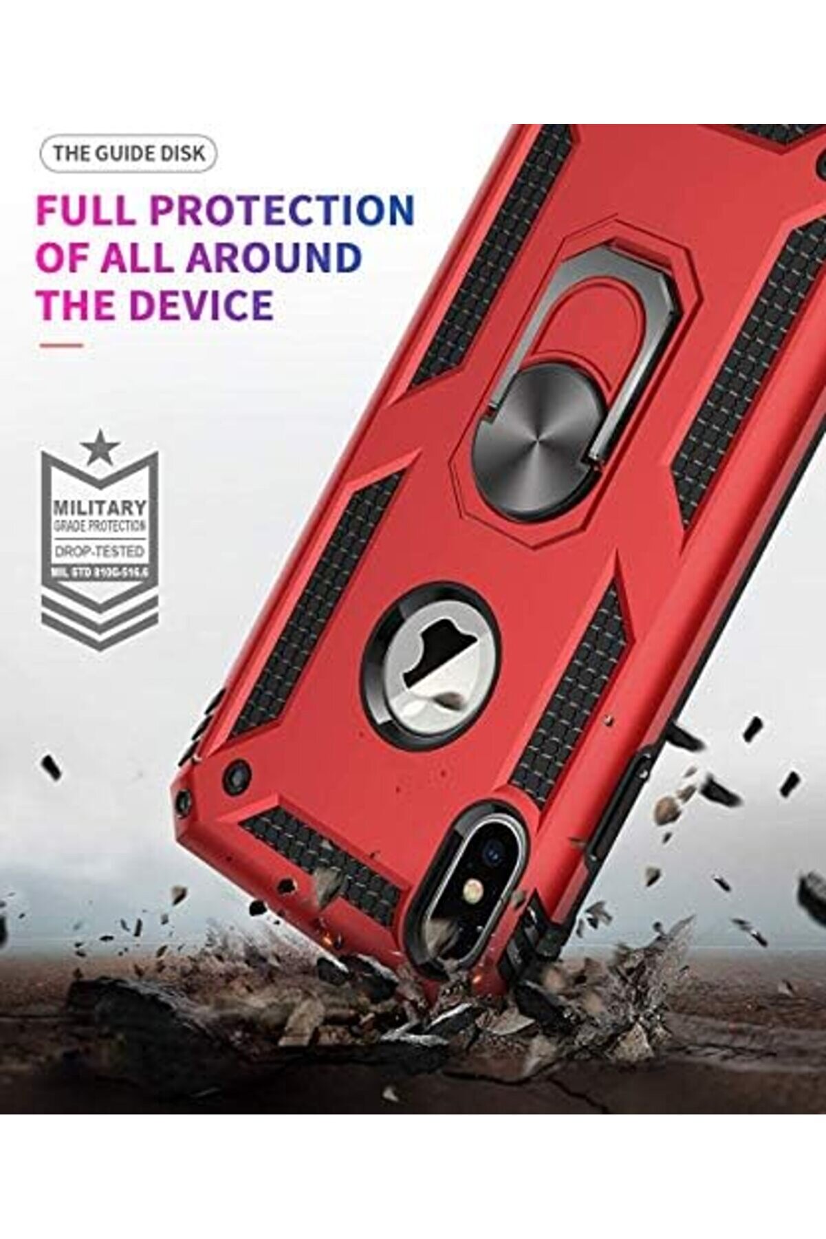 Xs Max İ&ccedil;i̇n Kılıf Ri̇ng Holder Kırmızı [ Xs Max İle Uyumlu Kılıf - Kırmızı] Newdesi̇ng 84238