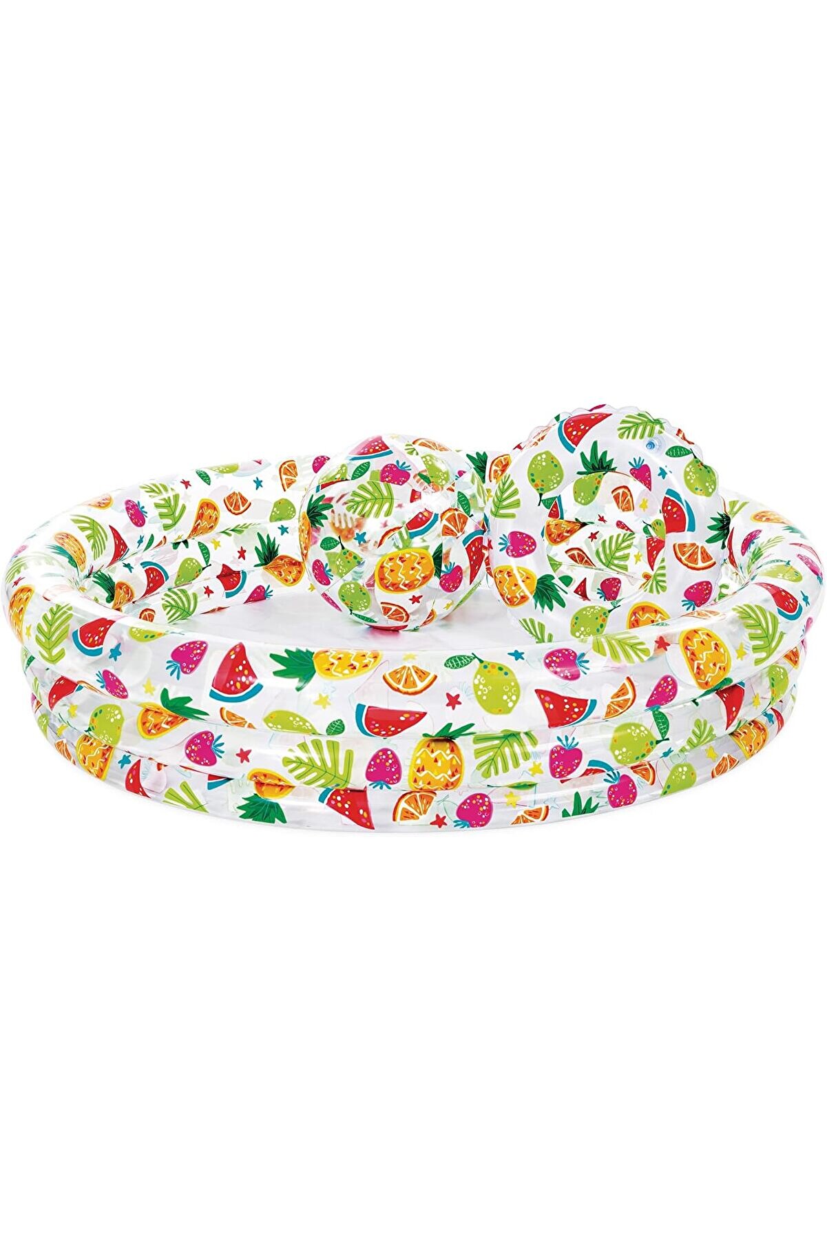 STOREMAX vegaShop 59469 Tropikal Meyve Desenli Havuz Seti 132 cm, su sporları, plaj malzemesi, şişme ürü