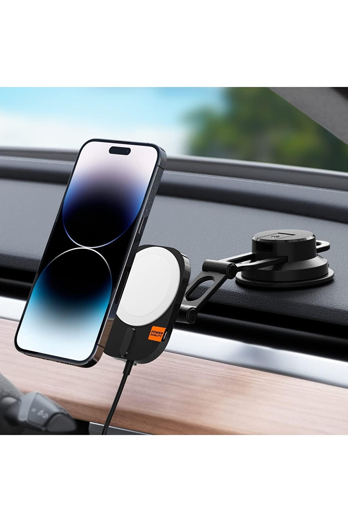 STOREMAX lvnshop MagFit Araç içi Telefon Tutucu + Manyetik Kablosuz Şarj Cihazı için özellikli OneTap Pro 3 I