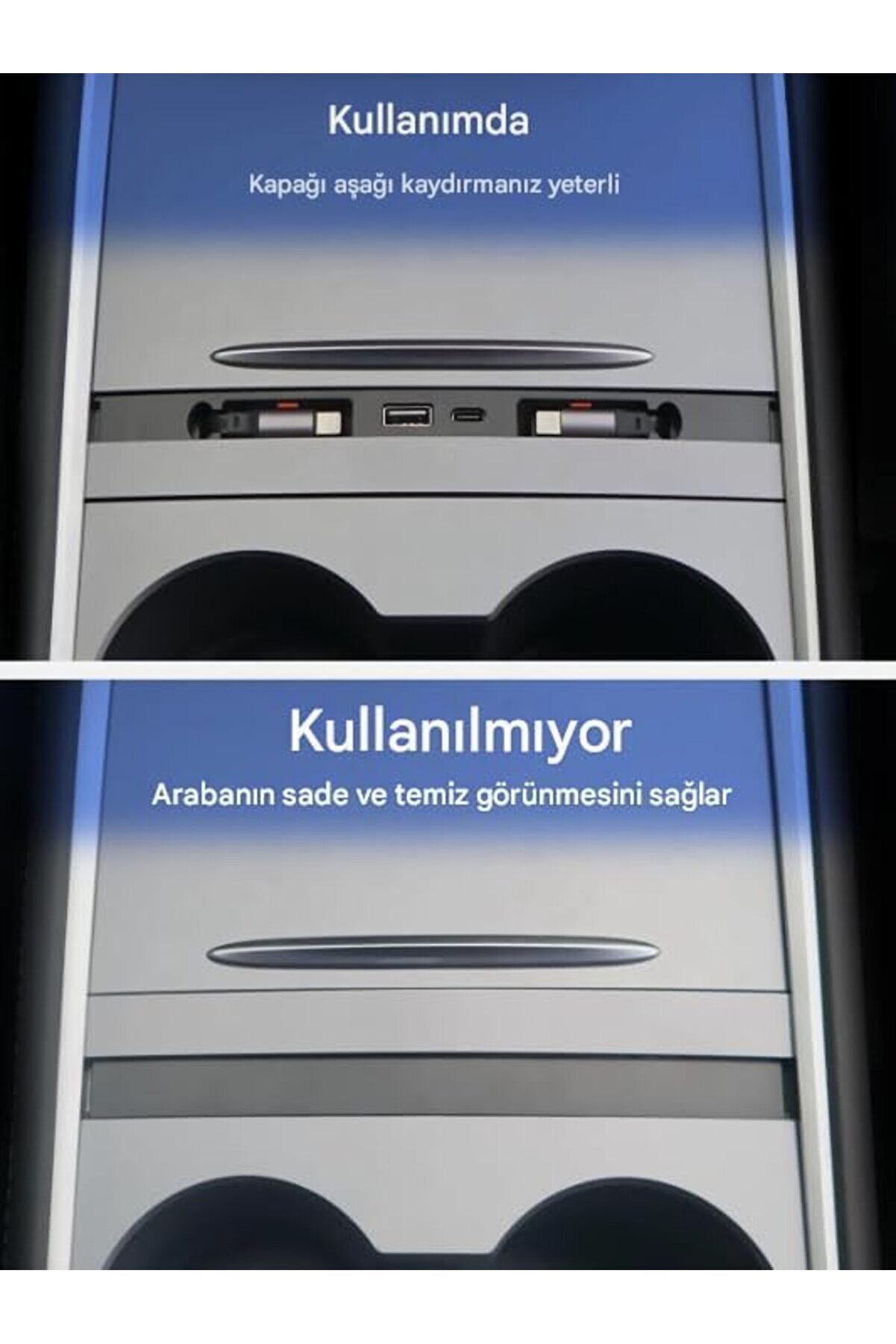 Model Y İle Uyumlu Usb Type-C Şarj Çoklayıcı