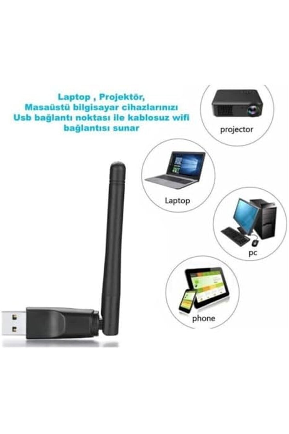 Sellbuyst Tri̇o W-114 Wi̇fi̇ Adaptör 600 Mbps 3Dbi̇ Antenli̇ (Dri̇versız Tak Çalıştır) (W-114) Trend