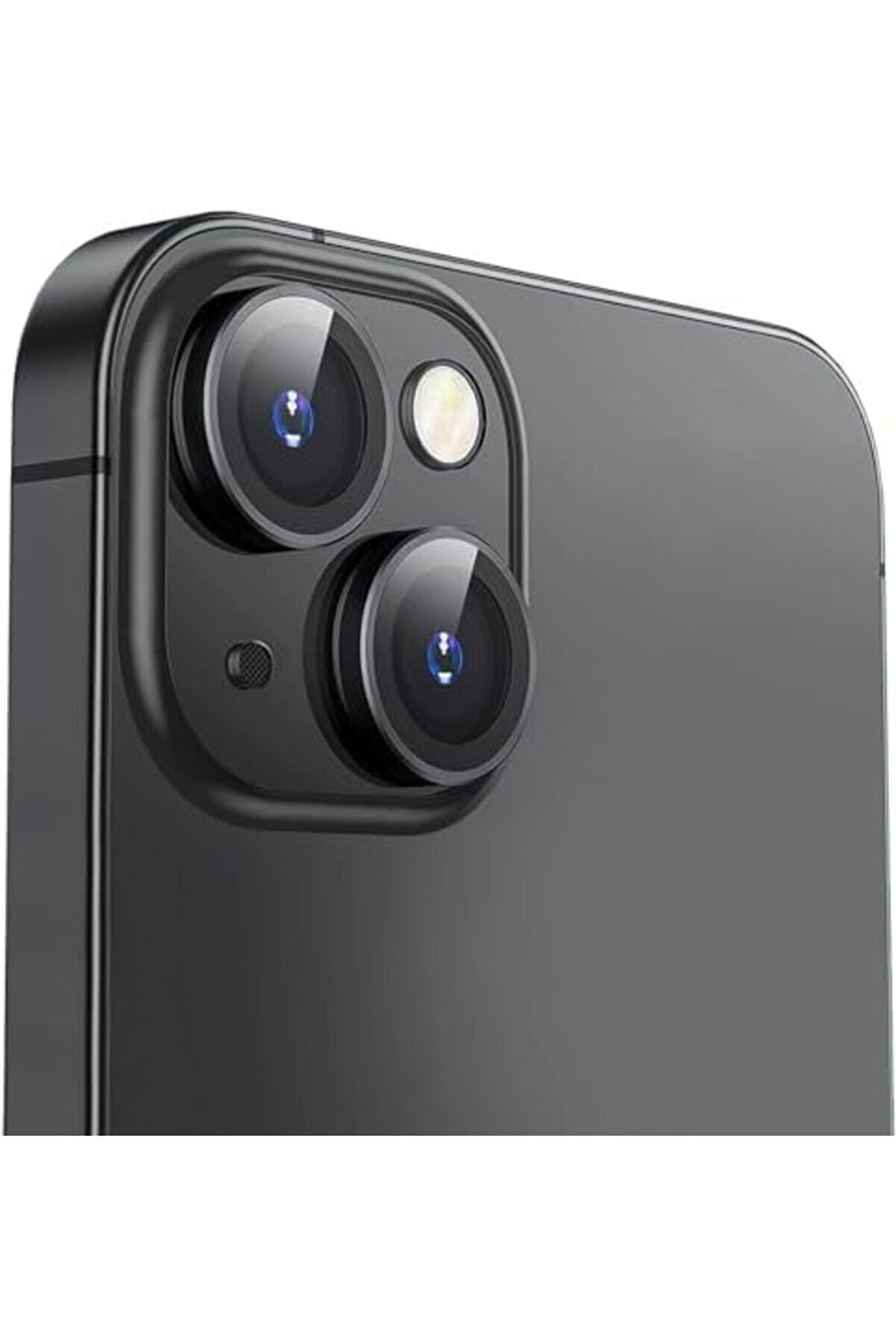 15 6.1 İnc 15 6.7 Kamera Koruma Lensi̇ Çerçeveli̇ Safi̇r 9H Cam 15-15 Si̇yah Lens