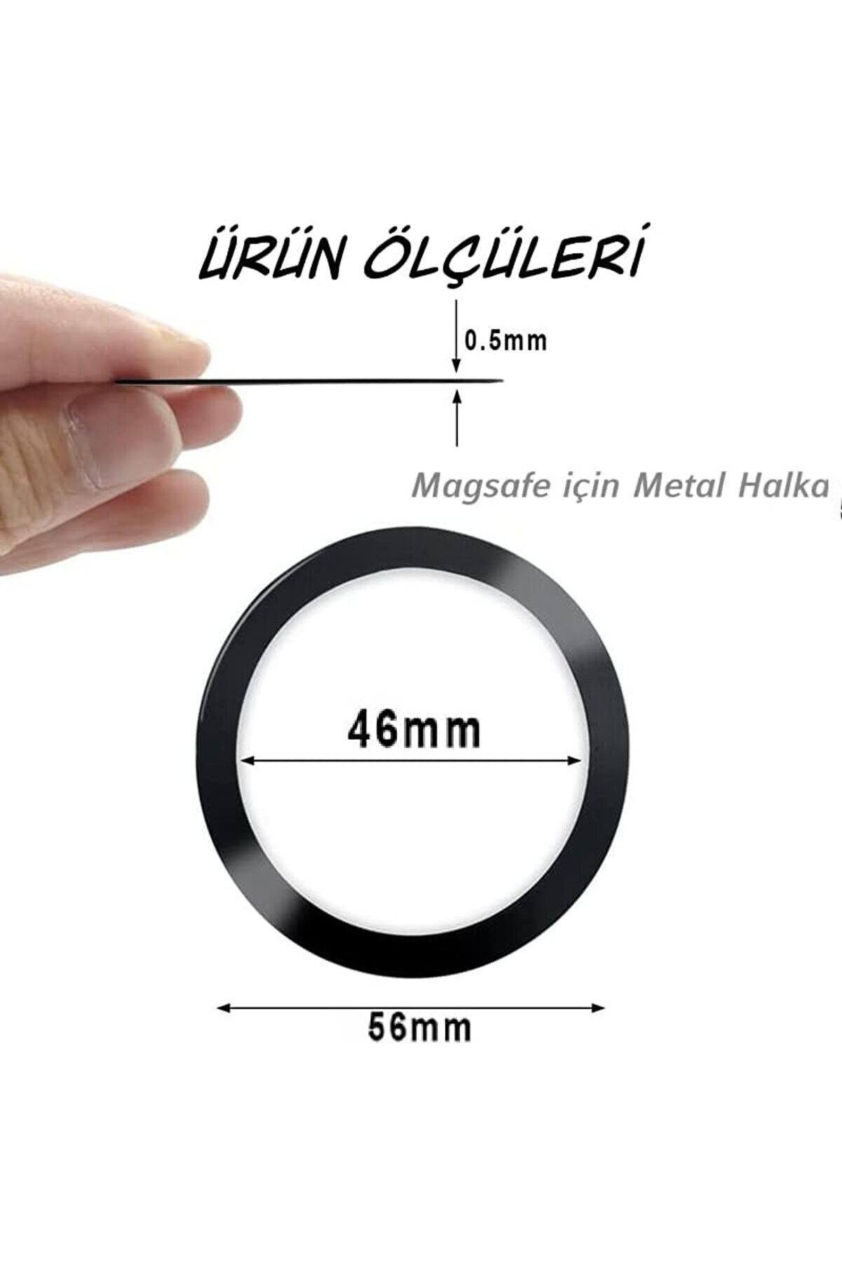 Lvnshop Power Metal Halka Yüzük Ri̇ng 8 Ve Üstü Model İle Uyumlu Si̇yah Lvrng 224120