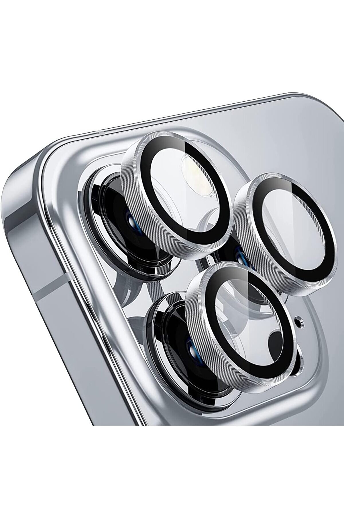 STOREMAX aclyashop LABS 14 Pro Max / 14 Pro Screen Protector 9H Safir Cam Kamera Metal Lens, Gümüş 1058548