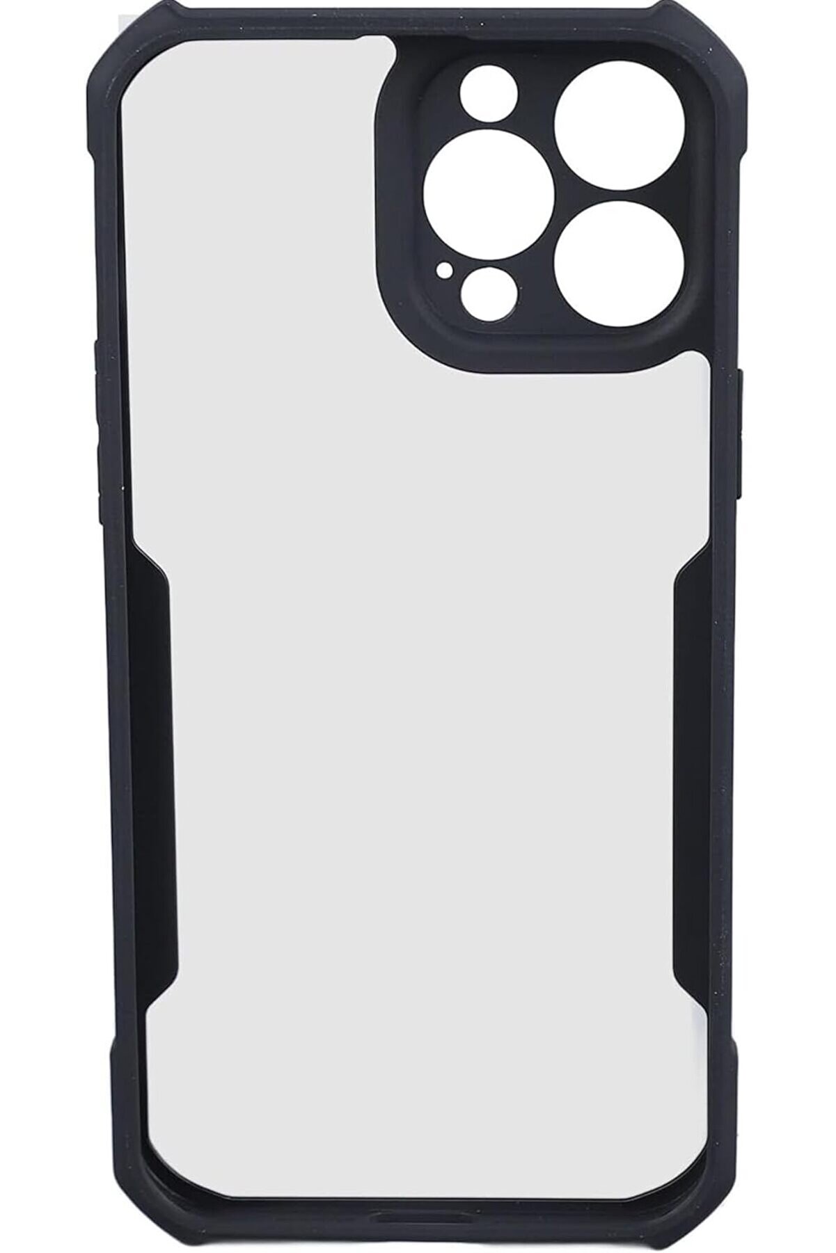 STOREMAX goldtrack 16 Pro Siyah Kenarlı Şeffaf Kılıf - Dayanıklı Şok Emici Tam Kasa Koruma, Zarif Siyah Çerçe